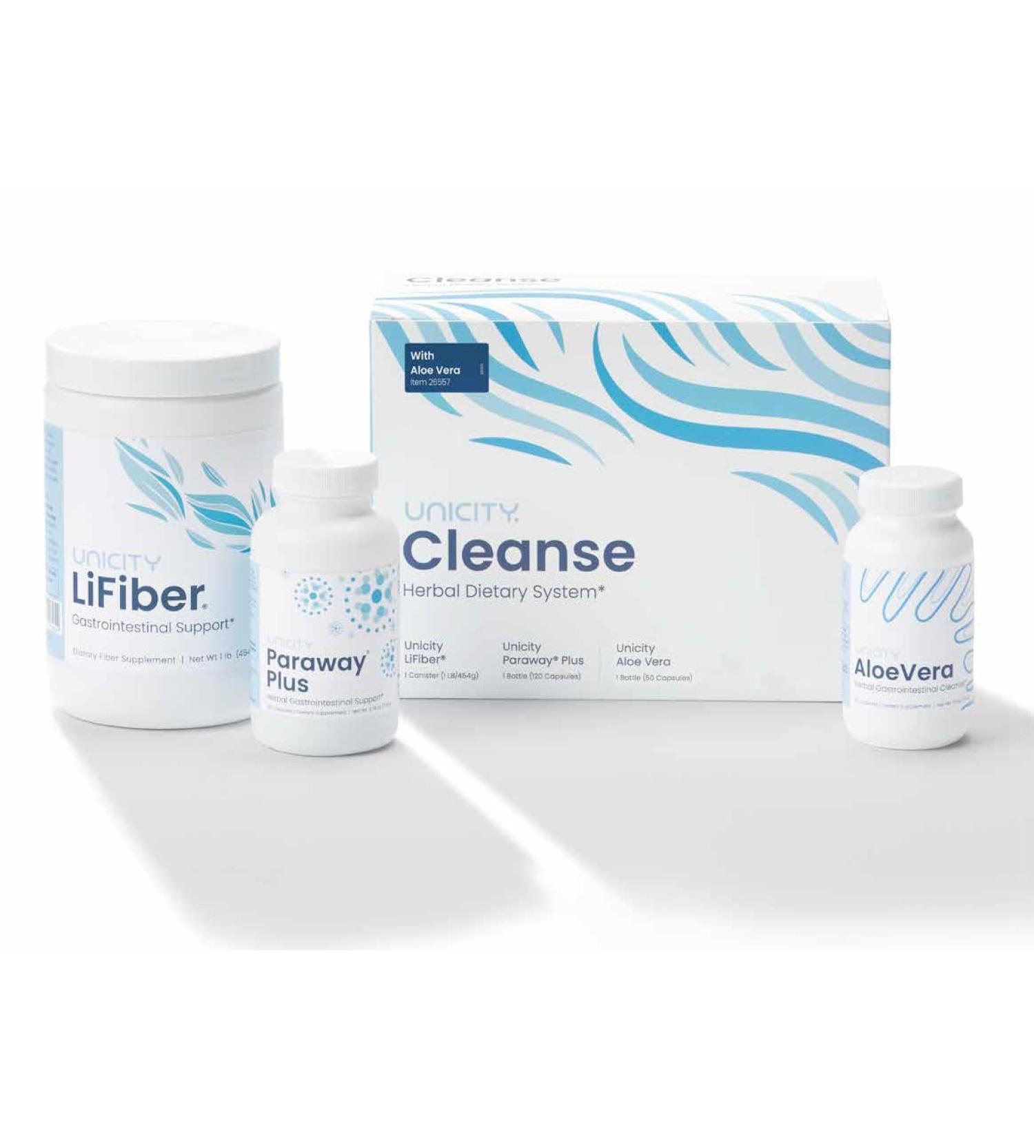 Unicity Cleanse Herbal Dietary System with LiFiber Paraway Plus Aloe Vera Capsules - Buy Online on GoSupps.com