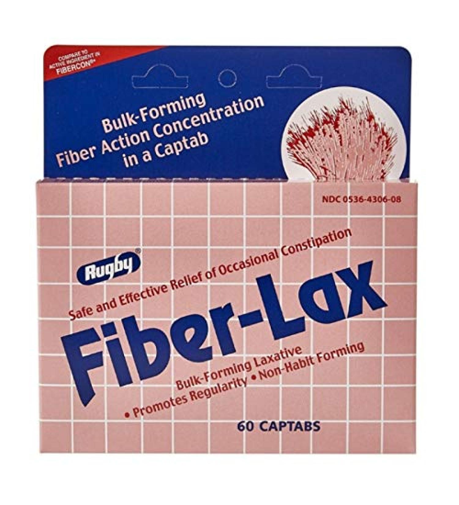 Rugby Fiber-Lax Polycarbo 500 mg 60 Cap Tabs