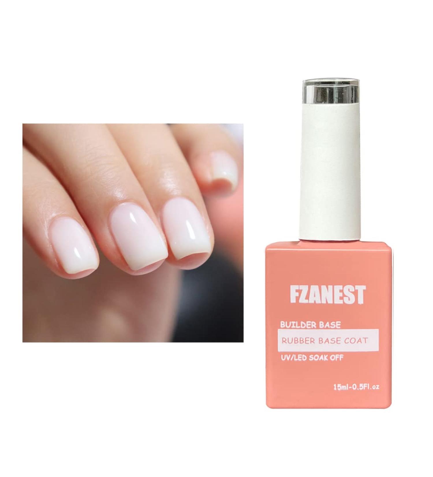 FZANEST Rubber Base Gel Polish 15ml Milky White 6 in 1 Builder Gel For Nails In A Bottle(BIAB) Nail Strengthener Gel Nude Base Color Quick Extension Gel Soak Off UV Gel Nail Polish - Buy Online on GoSupps.com