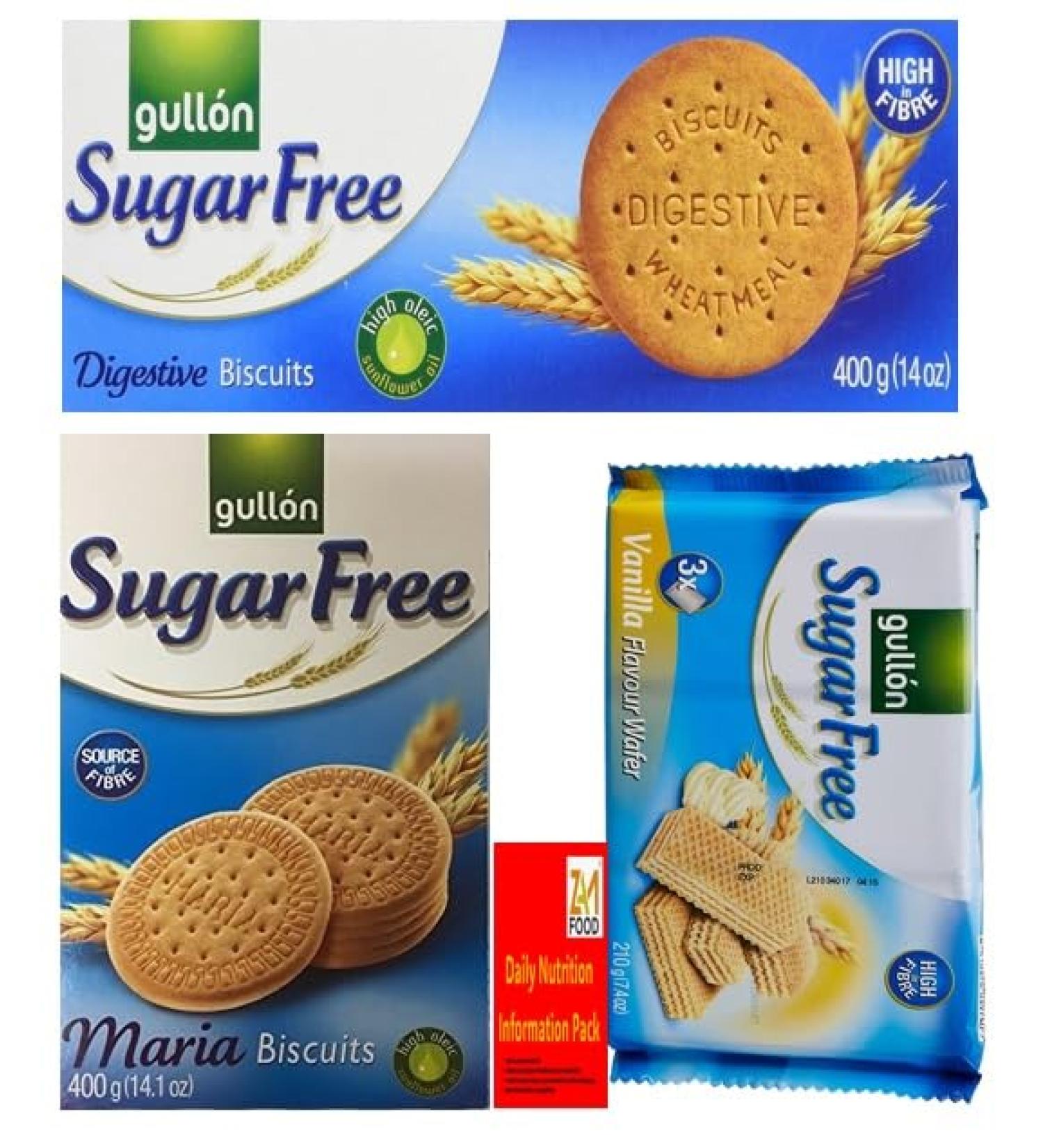 Gullon Sugar Free Cookie Biscuits Selection 3 Boxes Vanilla Wafers Digestives Maria Diabetic Multipack Friendly Gift box for friend & Family on christmas mothers & father day. (1 Bundle) - Buy Online on GoSupps.com