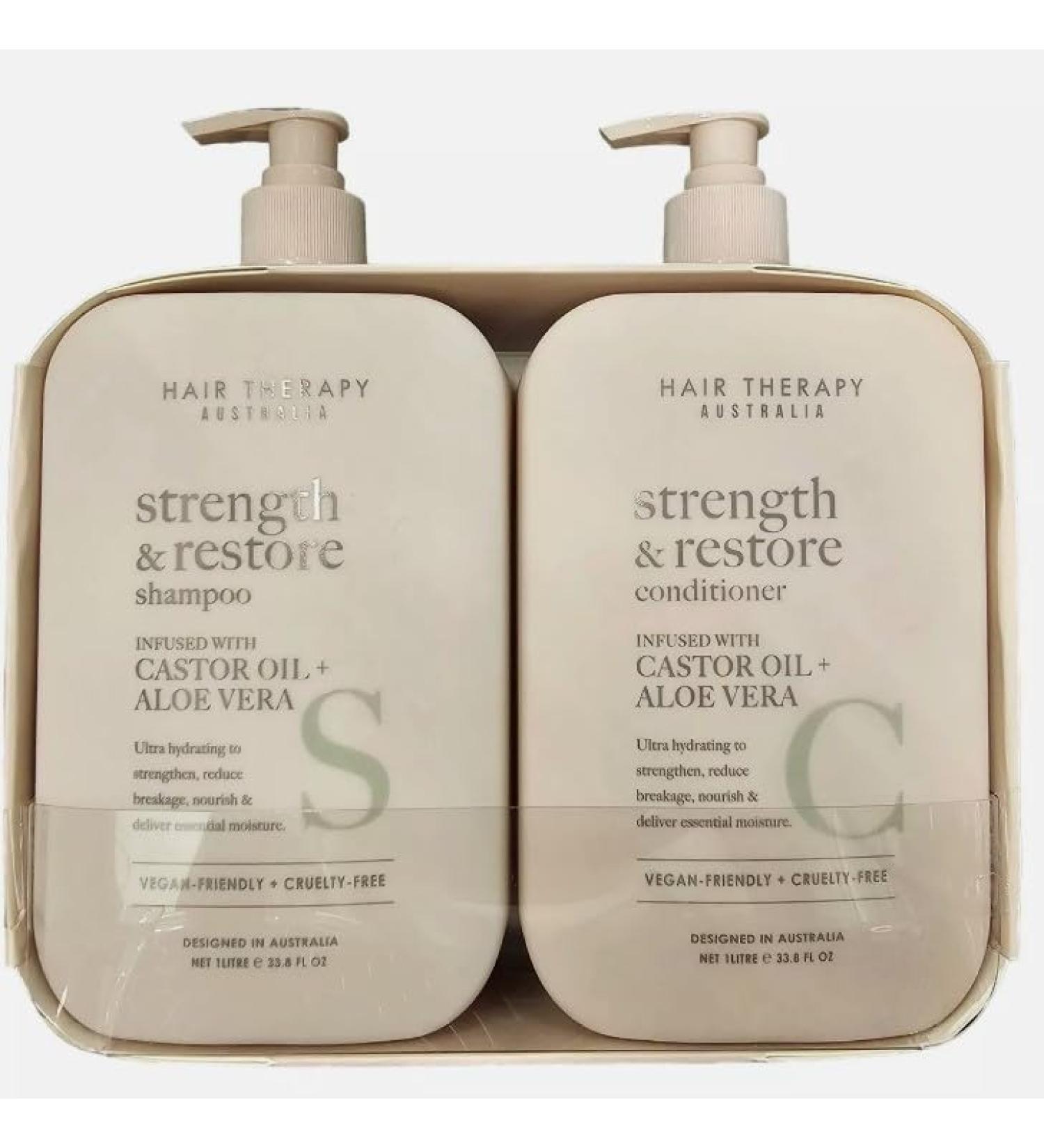 Strength & Restore Shampoo & Conditioner Set Castor Oil & Aloe Vera