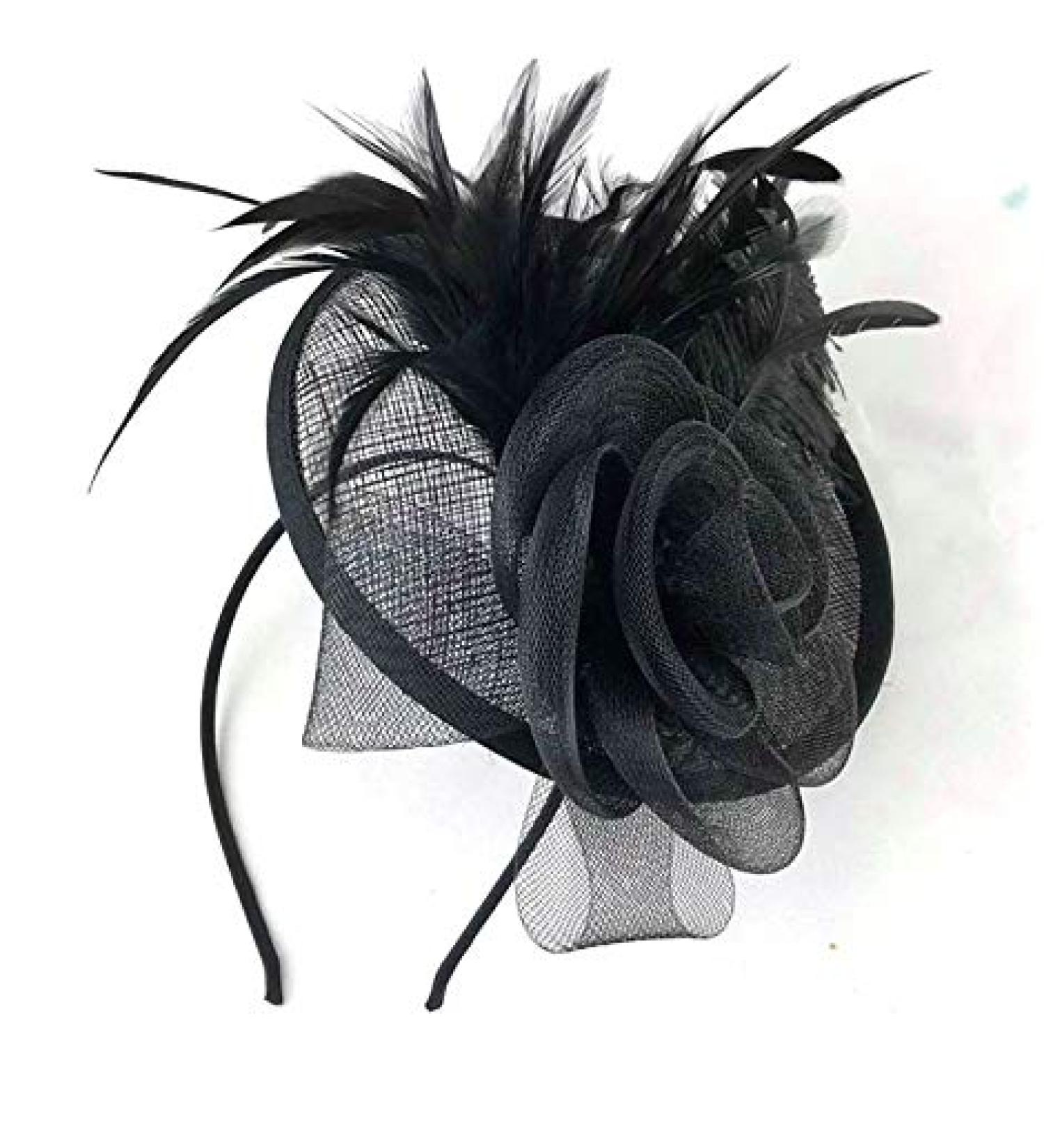 Large Black Headband Hat Fascinator Ladies Day Races Ascot - Buy Online on GoSupps.com