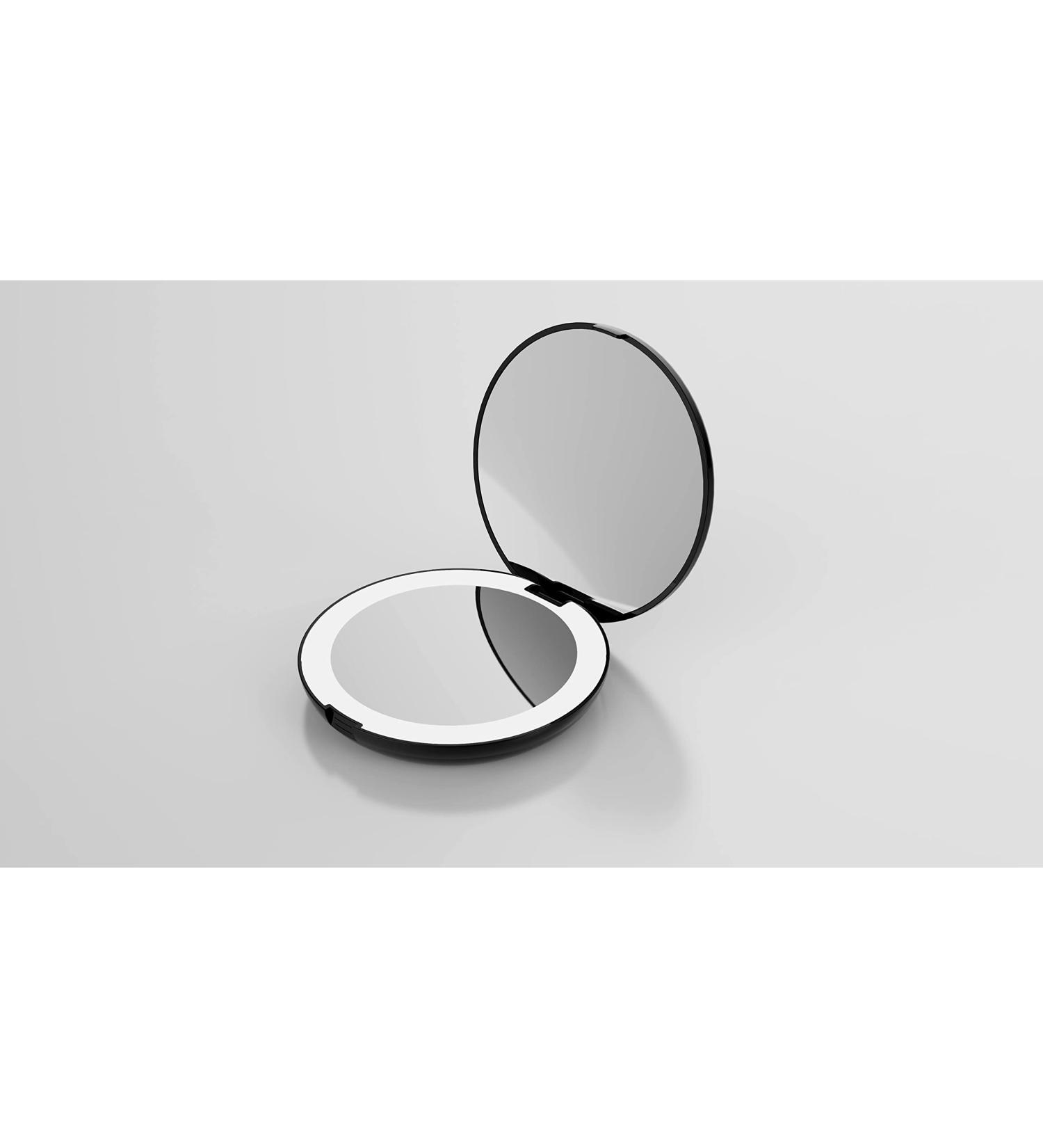 Hontry LED Lighted Travel Makeup Mirror 1x/5x Magnification - Portable 5 Inch Compact Pocket Mirror with 16 Daylight LEDs - Buy Online on GoSupps.com