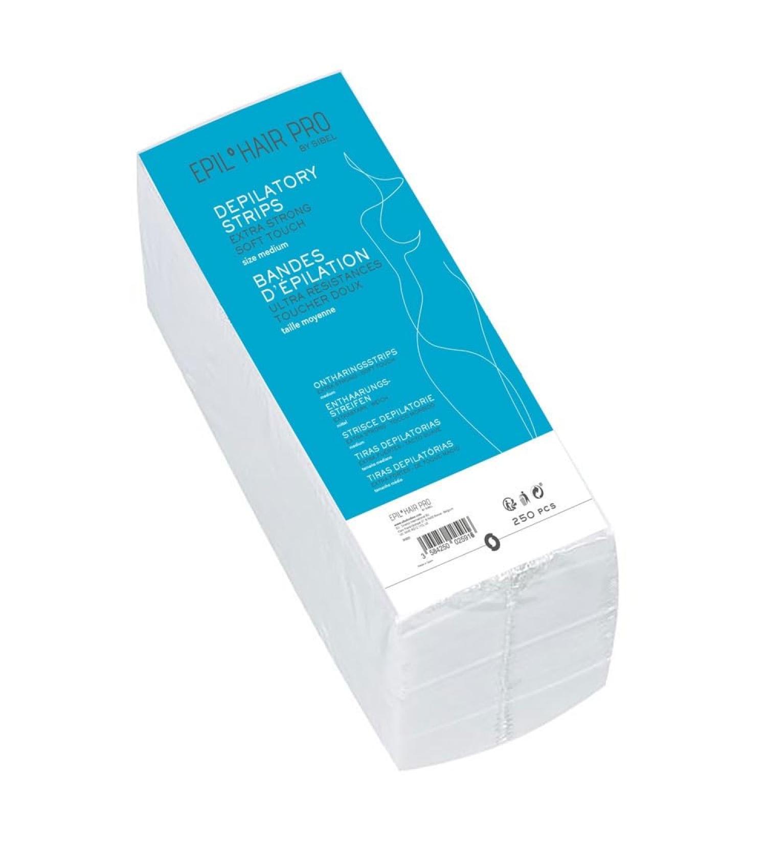 Fleece strips hair removal strips 20 x 7.5 cm refill pack with 250 pieces