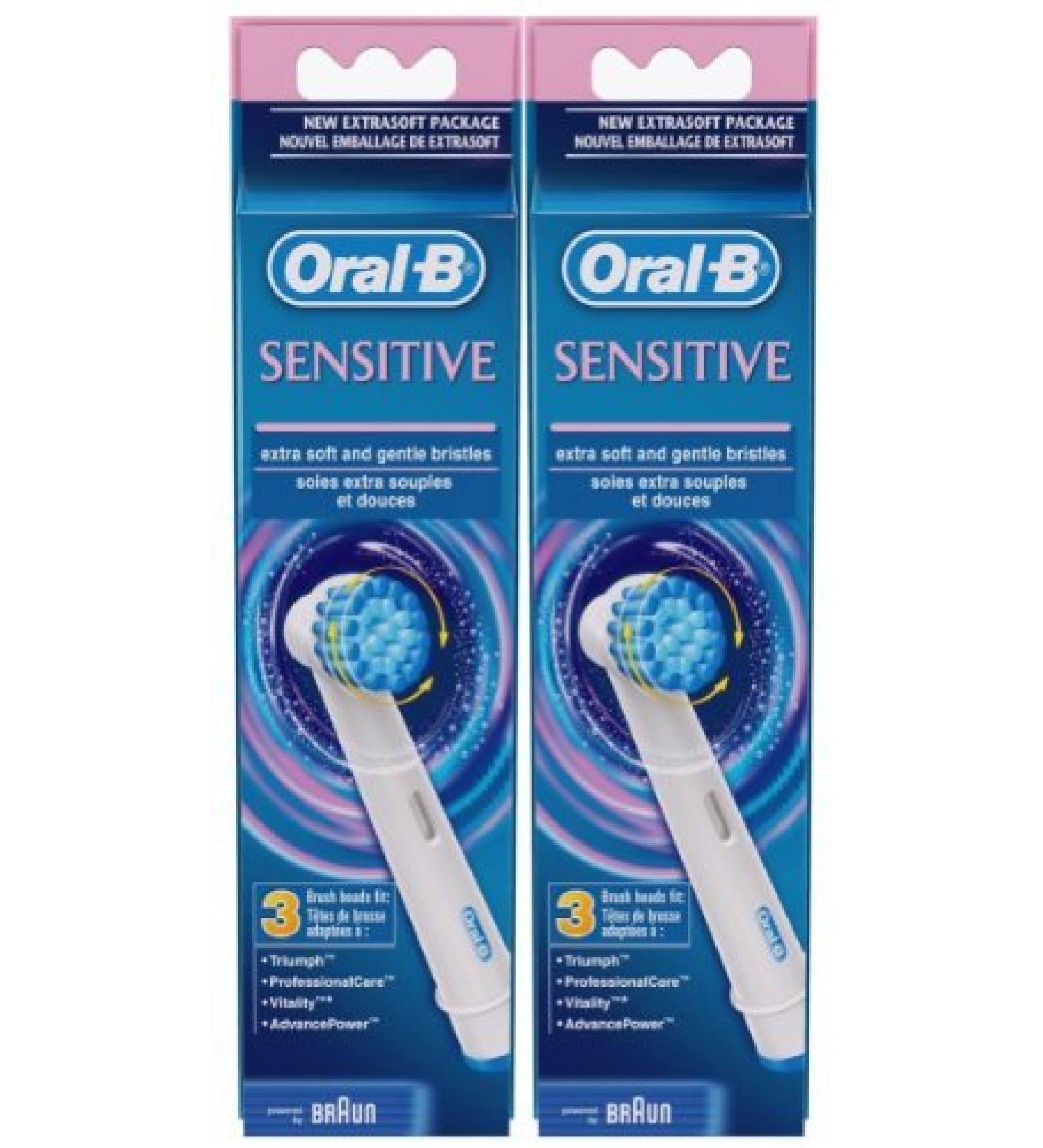 Oral B Sensitive Electric Toothbrush Replacement Brush Heads - 3 ct - 2 pk