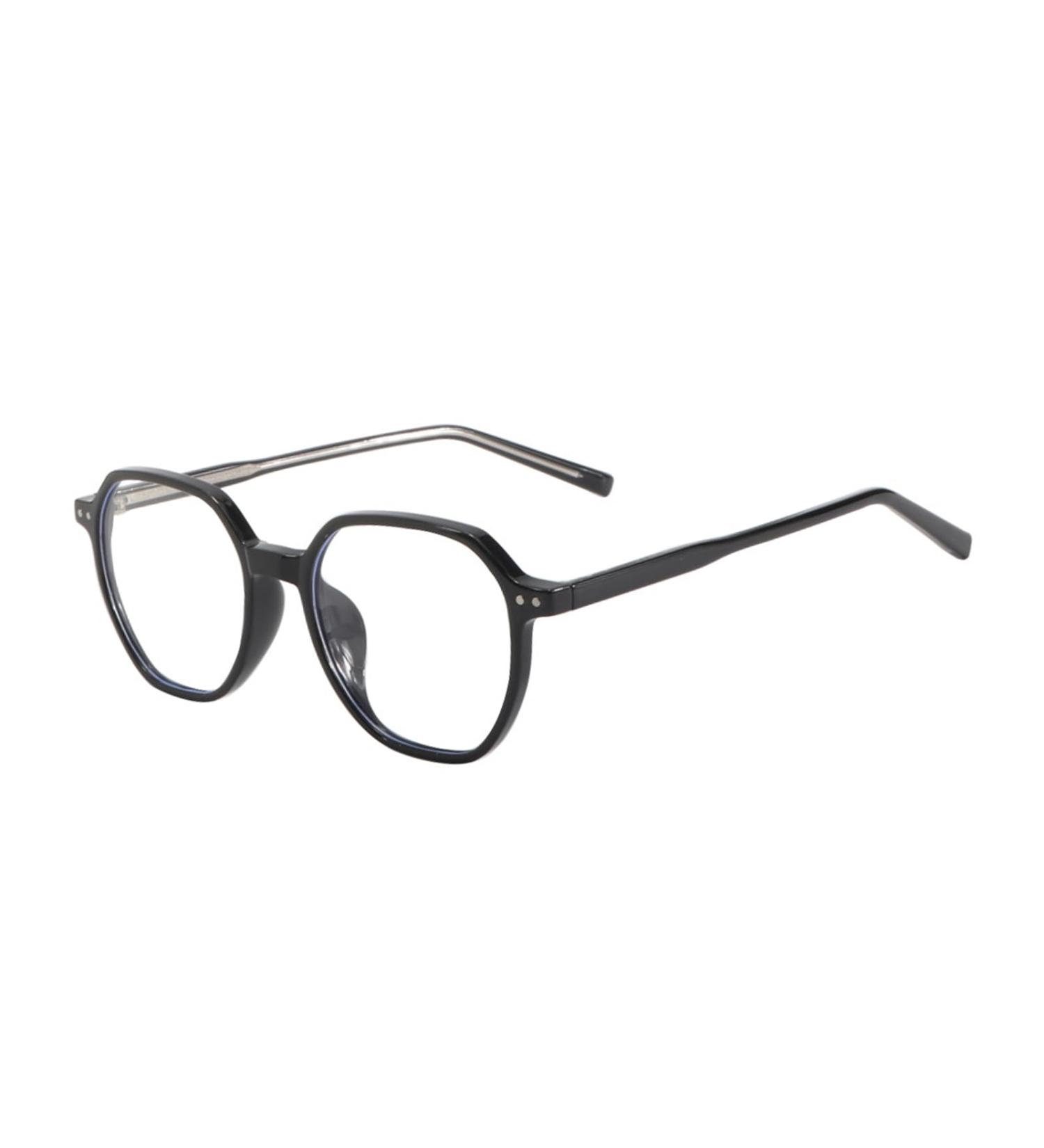Blue Light Blocking Glasses for Men & Women - Trendy Square TR Frame Eyeglasses in Black - Reduce Eye Strain & Improve Sleep - Buy Online on GoSupps.com