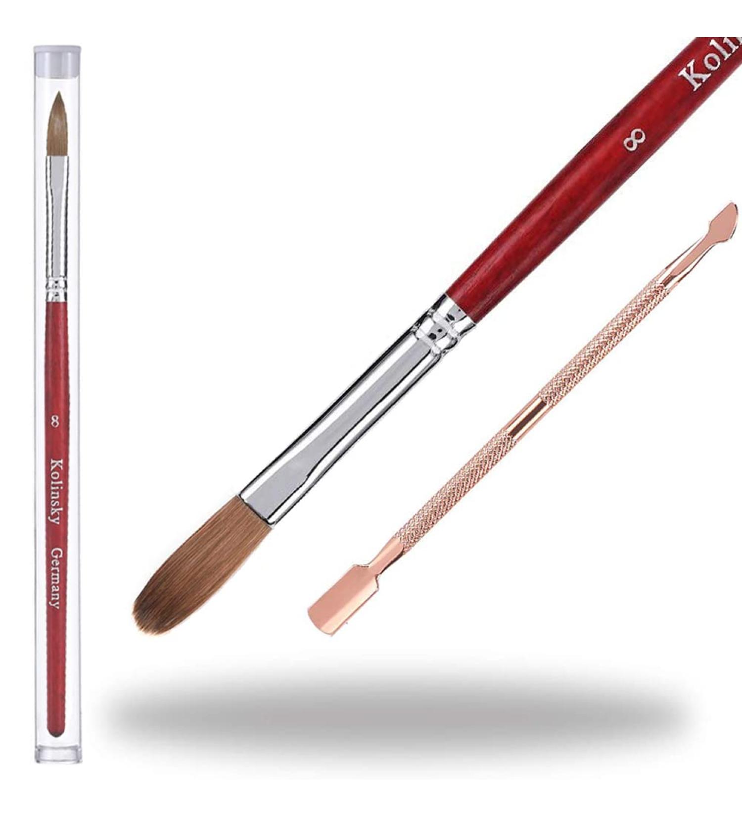 Size 8 Acrylic Nail Brush - 100% Kolinsky Sable, Wood Handle, Acrylic Application - Manicure Tool - Buy Online on GoSupps.com