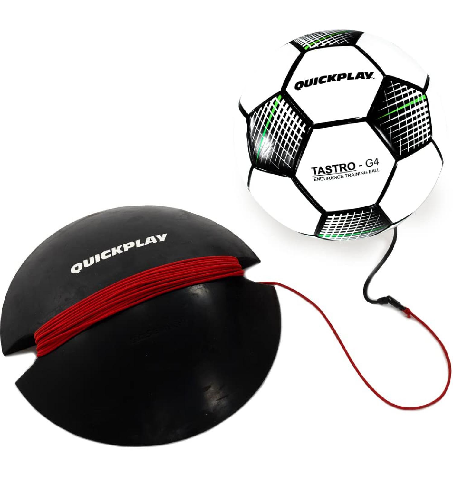 QUICKPLAY Replay Soccer Training Ball - Adjustable Bungee Elastic Junior Size 4 Soccer Ball with Base Weight - Buy Online on GoSupps.com