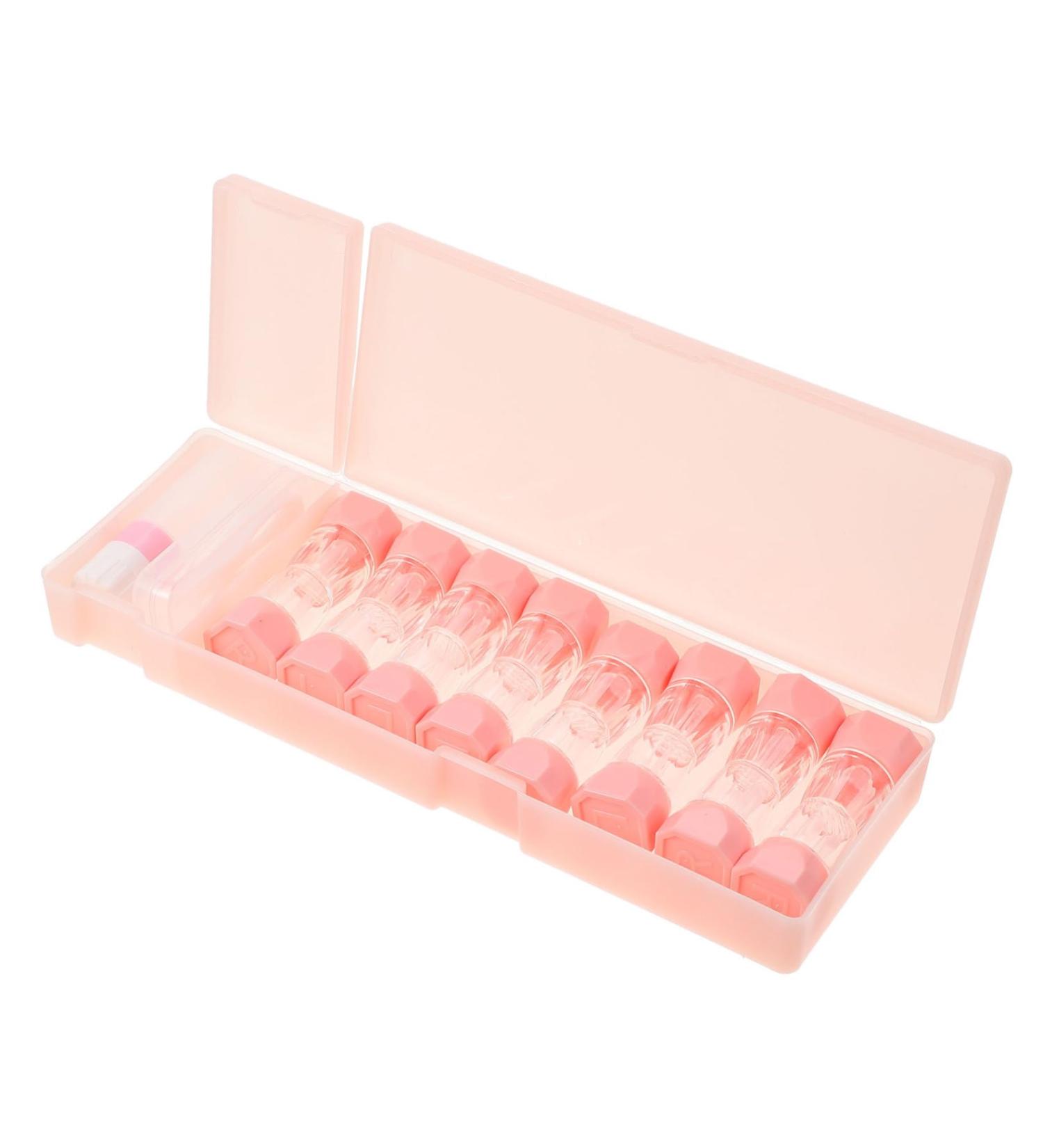 Plafope Pink 8-Style Colored Contact Lenses Travel Case - Portable Lens Care Kit & Accessories for Eye Contacts | 21x7x2.5cm - Buy Online on GoSupps.com