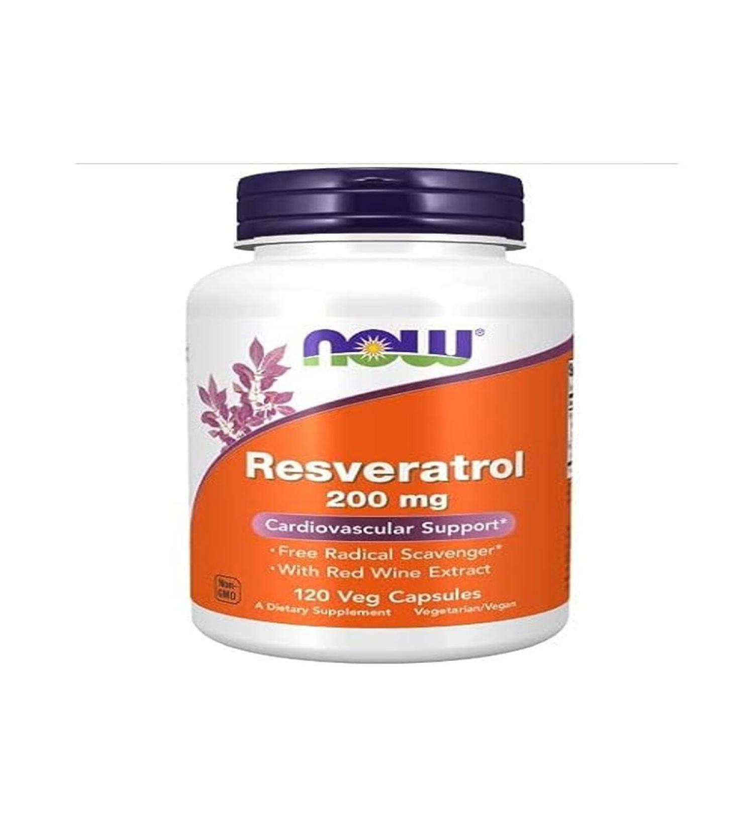 Now Foods Resveratrol 200mg 120 Vegan Capsules