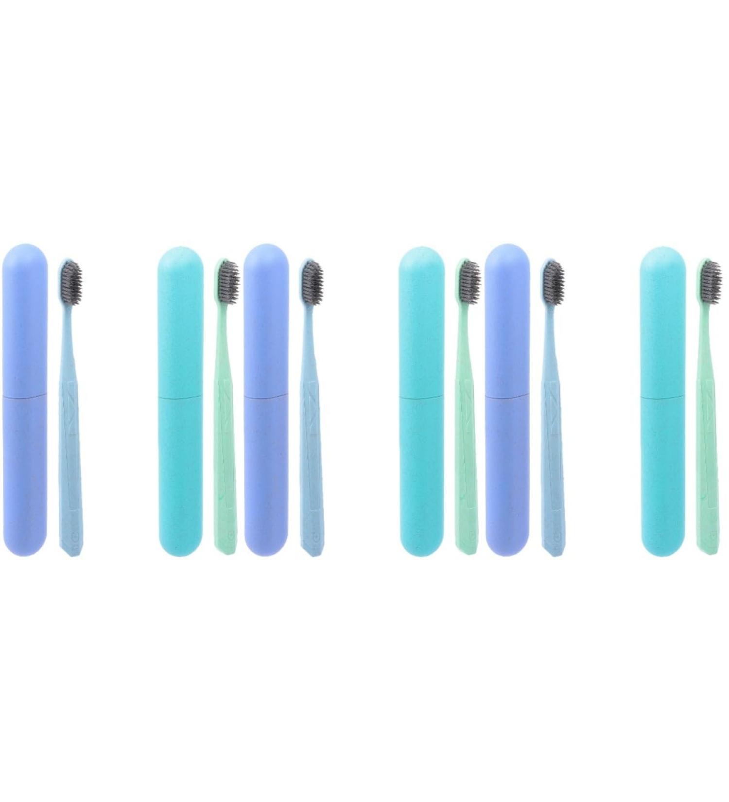 Gatuida 6 STK Soft Bristle Travel Toothbrush Set - Ultra Gentle Wheat Gum Care | Perfect Household Gift - International Shipping - Buy Online on GoSupps.com