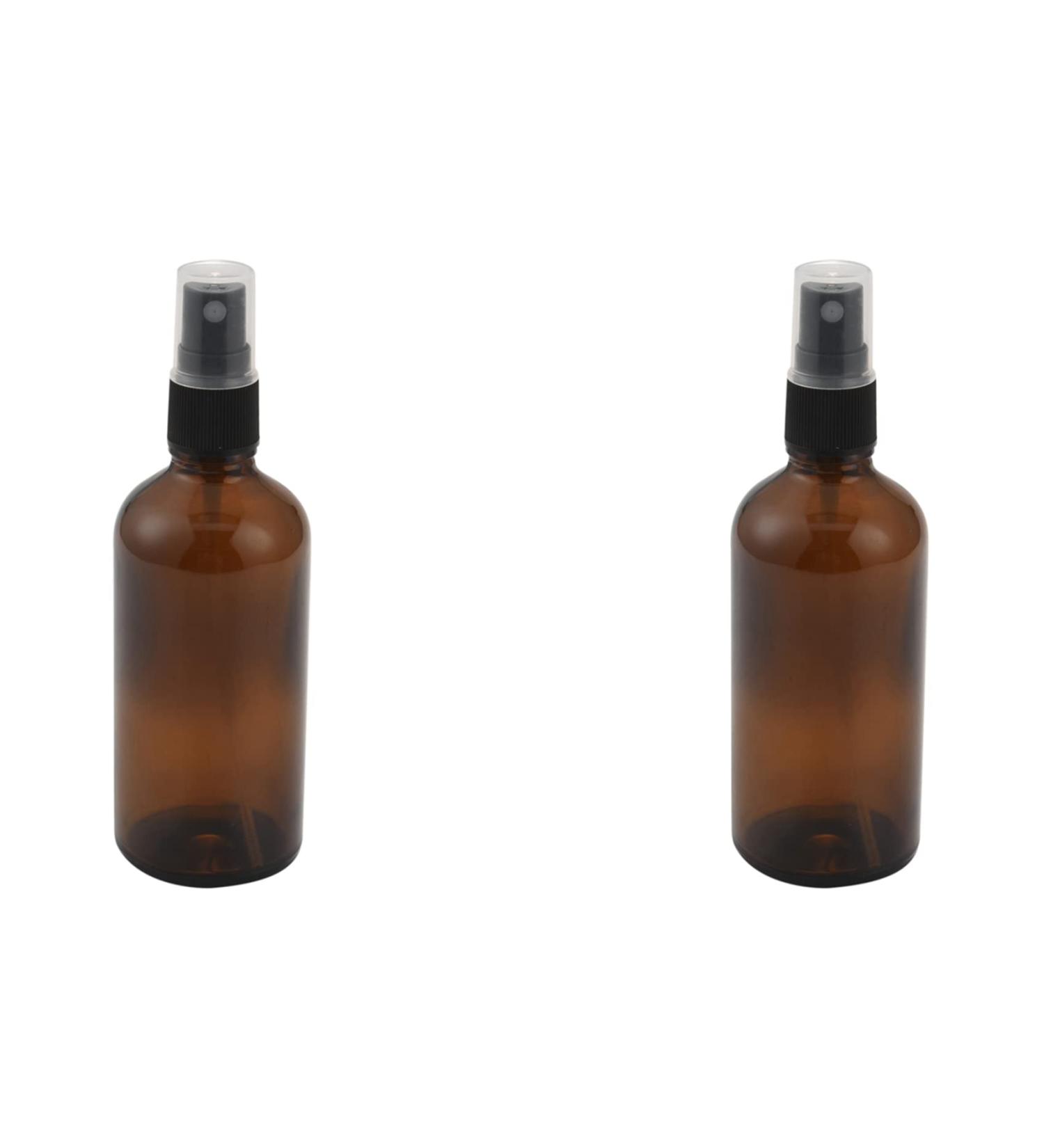 Balawin 2X 100ML Amber Glass Bottle with Black ATOMISER Sprays Refillable Container for Essential Oil/Aromatherapy Use - Buy Online on GoSupps.com