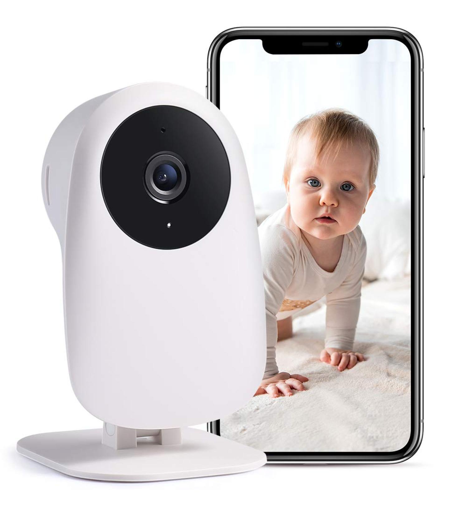 Nooie 1080P Baby Monitor Camera with Night Vision, Motion/Sound Detection, 2.4G WiFi Home Security, Alexa Compatible - 1 Pack - Buy Online on GoSupps.com