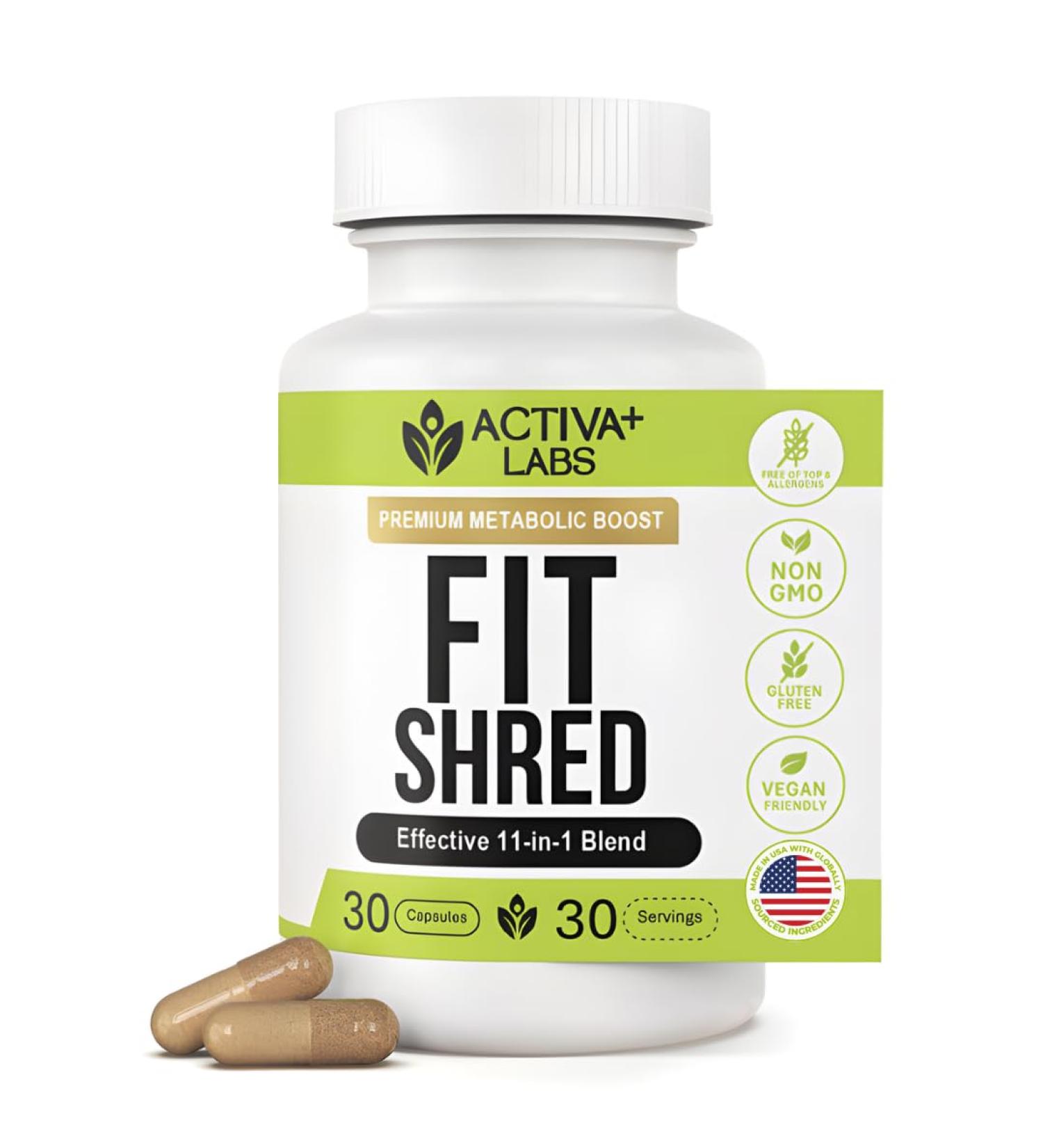 Fit Shred 11-in-1 Weight Management Herbal Supplement for Energy, Digestive Support & Daily Wellness | Metabolism Booster | Non-GMO, Veg, Natural Ingredients | 30-Day Supply 30 Count (Pack of 1) - Buy Online on GoSupps.com