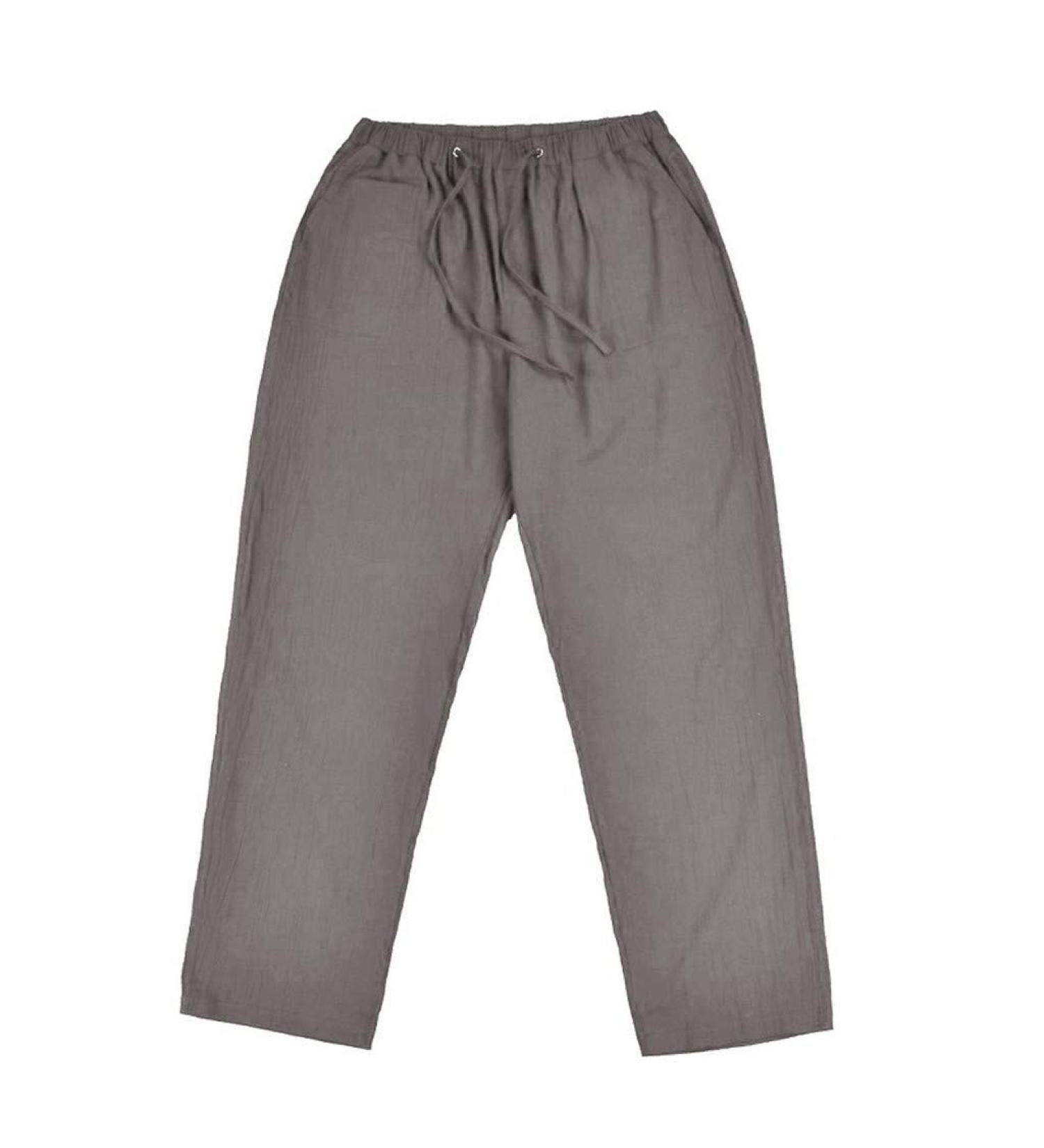 Shop Casual Cotton & Linen Pants - Loose Fit Walking Jogging & Outdoor Sports - Monochrome Fashion in Coffee - XXL Size Available - Buy Online on GoSupps.com