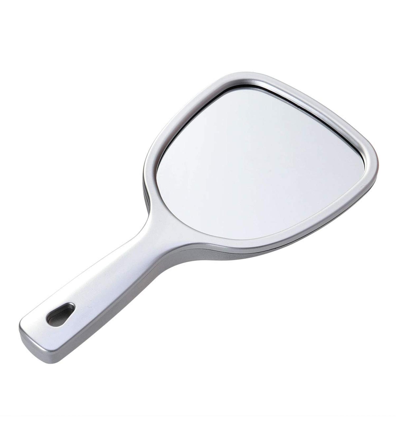 Lurrose Double Side Handheld Wall Hanging Makeup Mirror - 2X and 3X Magnification, Round Silver Mirror - Buy Online on GoSupps.com