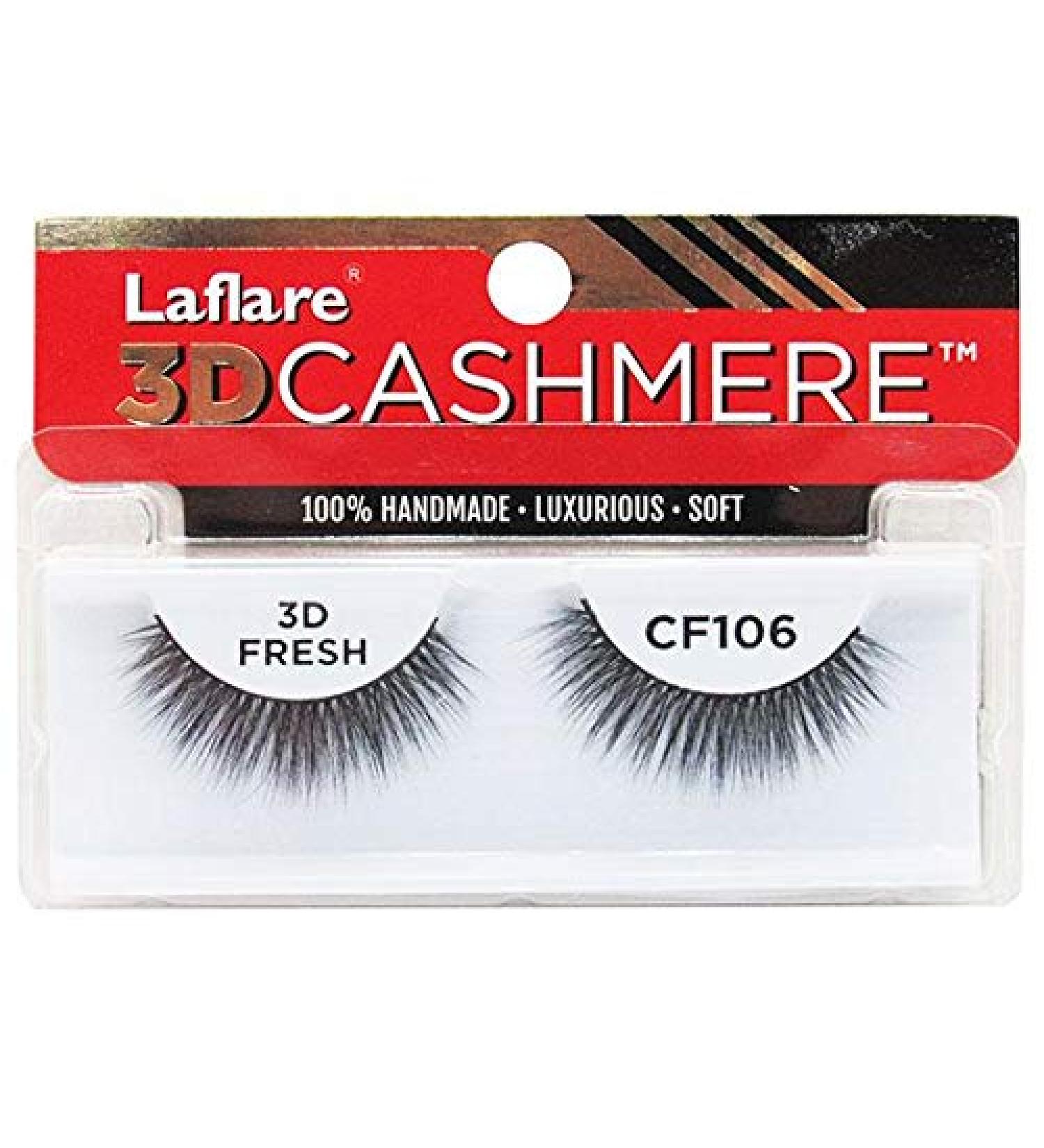 LAFLARE 3D CASHMERE Eyelashes Natural Look Wispy Glam Fresh Fluffy Soft Reusable Luxurious Handmade Strips False Lashes (CF106)