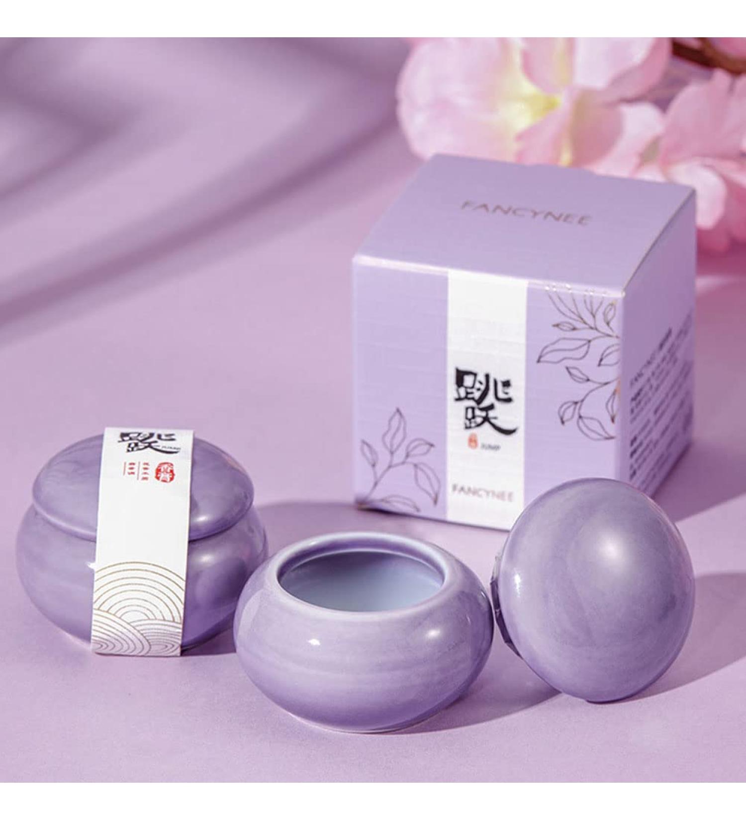 Solid Perfume Floral Scent Fragrance All Natural Ancient Chinese Craftsmanship for Women Girls Travel Friendly with Ceramic Jar (Purple) - Buy Online on GoSupps.com