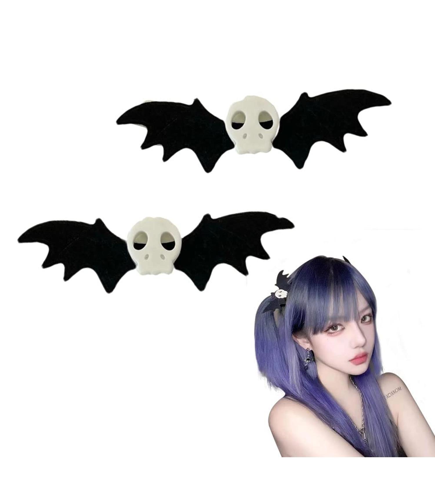 Bat Skull Hair Clips for Women & Girls - Halloween Devil Wings Barrettes for Cosplay Costume - Buy Online on GoSupps.com