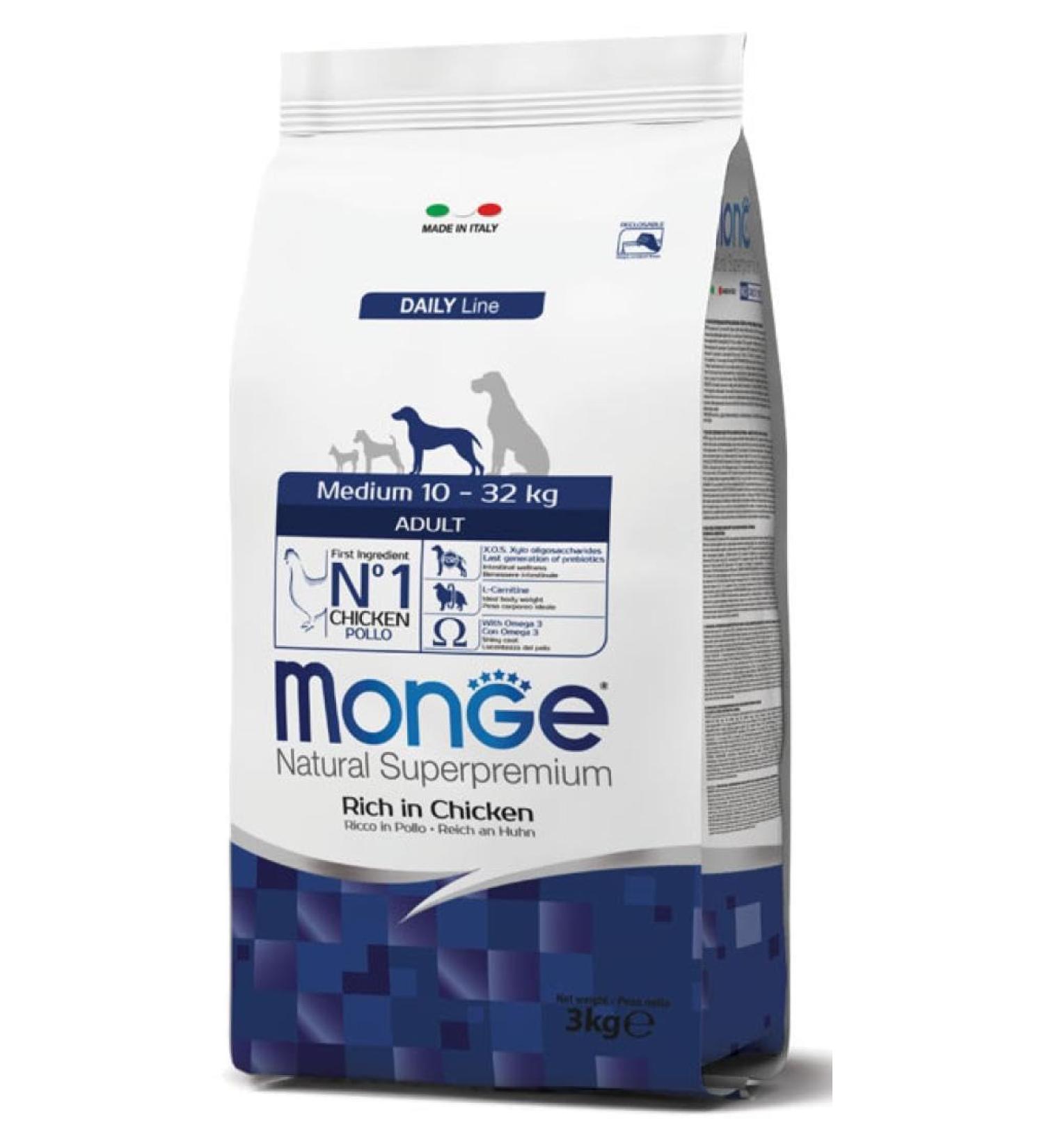 MONGE NATURAL SUPERPREMIUM Dog Medium Chicken Dry Dog Food,