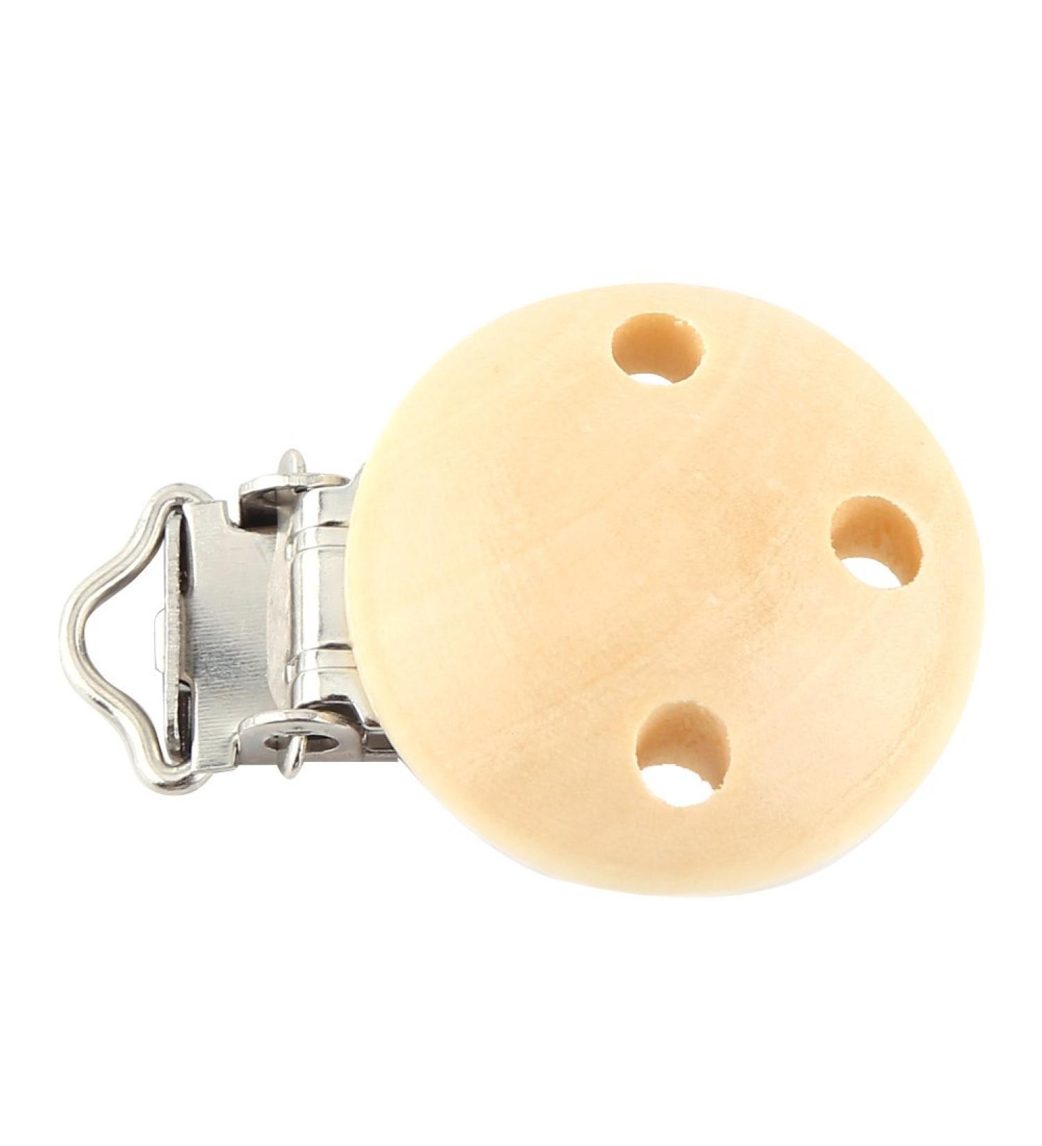 Cute Round Wooden Baby Pacifier Clips - 10pcs Set | Nipple Clamps for Infants | International Shipping Available - Buy Online on GoSupps.com