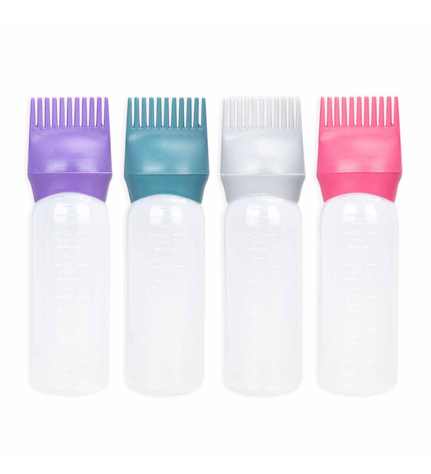 CutitiUU 4pcs Hair Dye Brush Bottle Hair Oil Applicator Bottle 160ml Hair dye oil bottle dark powder + dark purple + dark gray + dark green Plastic Comb Color Applicator Bottle with Graduated Scale - Buy Online on GoSupps.com