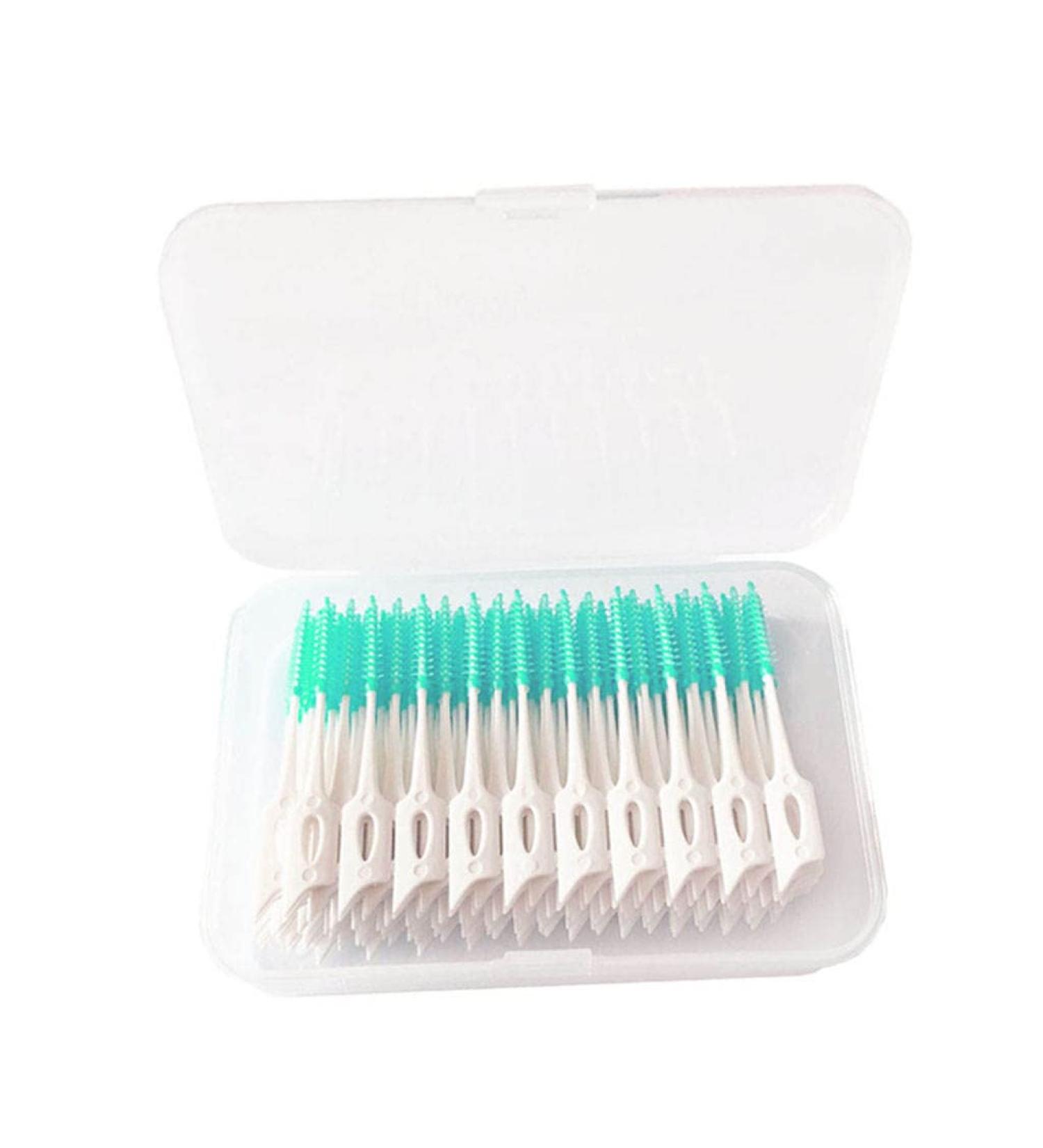 CUTICATE Lot 160 Silicone Dental Floss Interdental Brush Toothpick Cleaner - Green 8.5 cm | Essential Oral Care Tool for Effective Gum Health - Buy Online on GoSupps.com