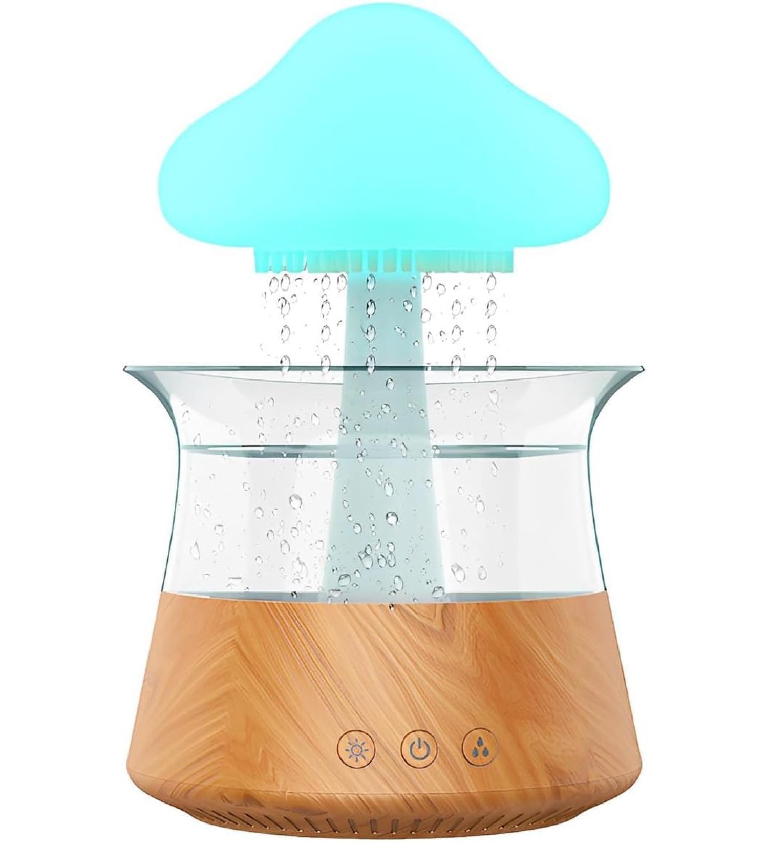 Cloud Rain Humidifier 300ml with Colorful Lights and Aroma Diffuser - 7 Color Changing Lights, Water Drop Sound, Timing Function - Ideal for Home, Office, and Bedroom - Buy Online on GoSupps.com