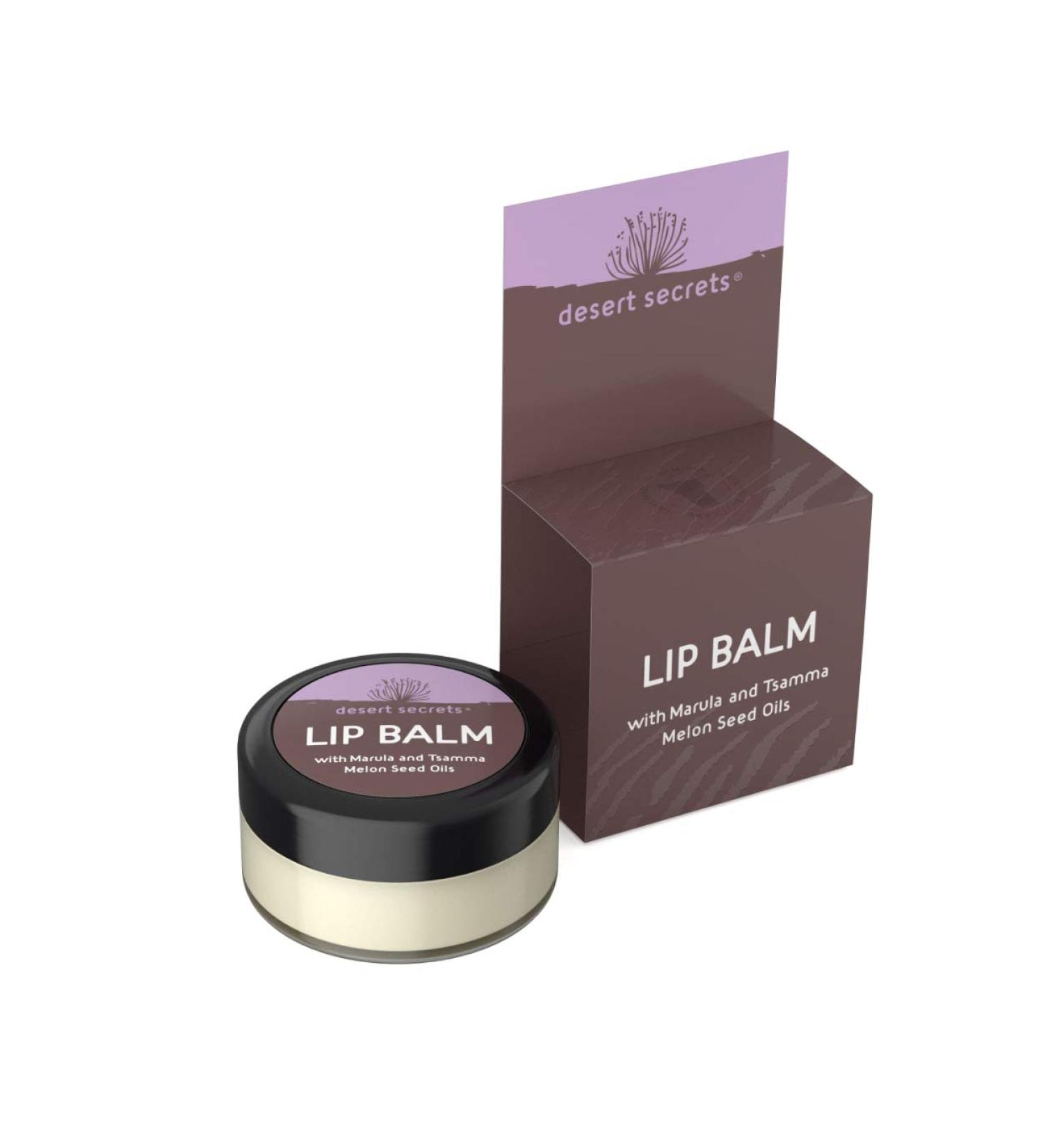 Desert Secrets Lip Balm | Natural Lip Care with Marula Oil & Beeswax | Moisturize & Protect Dry Lips - 10g - Buy Online on GoSupps.com