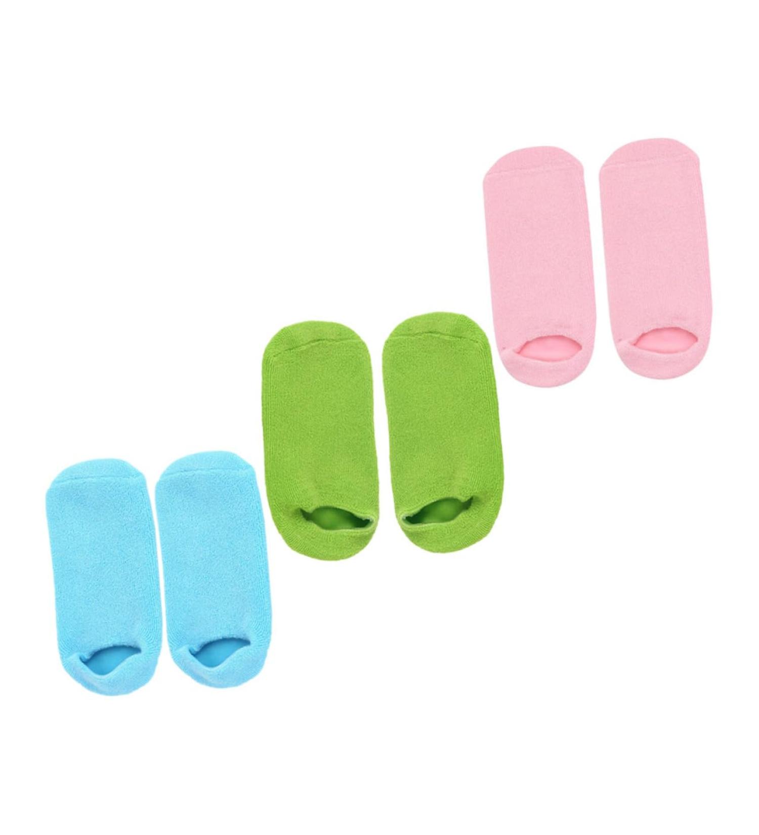 POPETPOP Heel Protector Heel Cushions 3 Pairs Foot Moisturizing Socks Non-slip Skin Gel Spa Sock - Buy Online on GoSupps.com