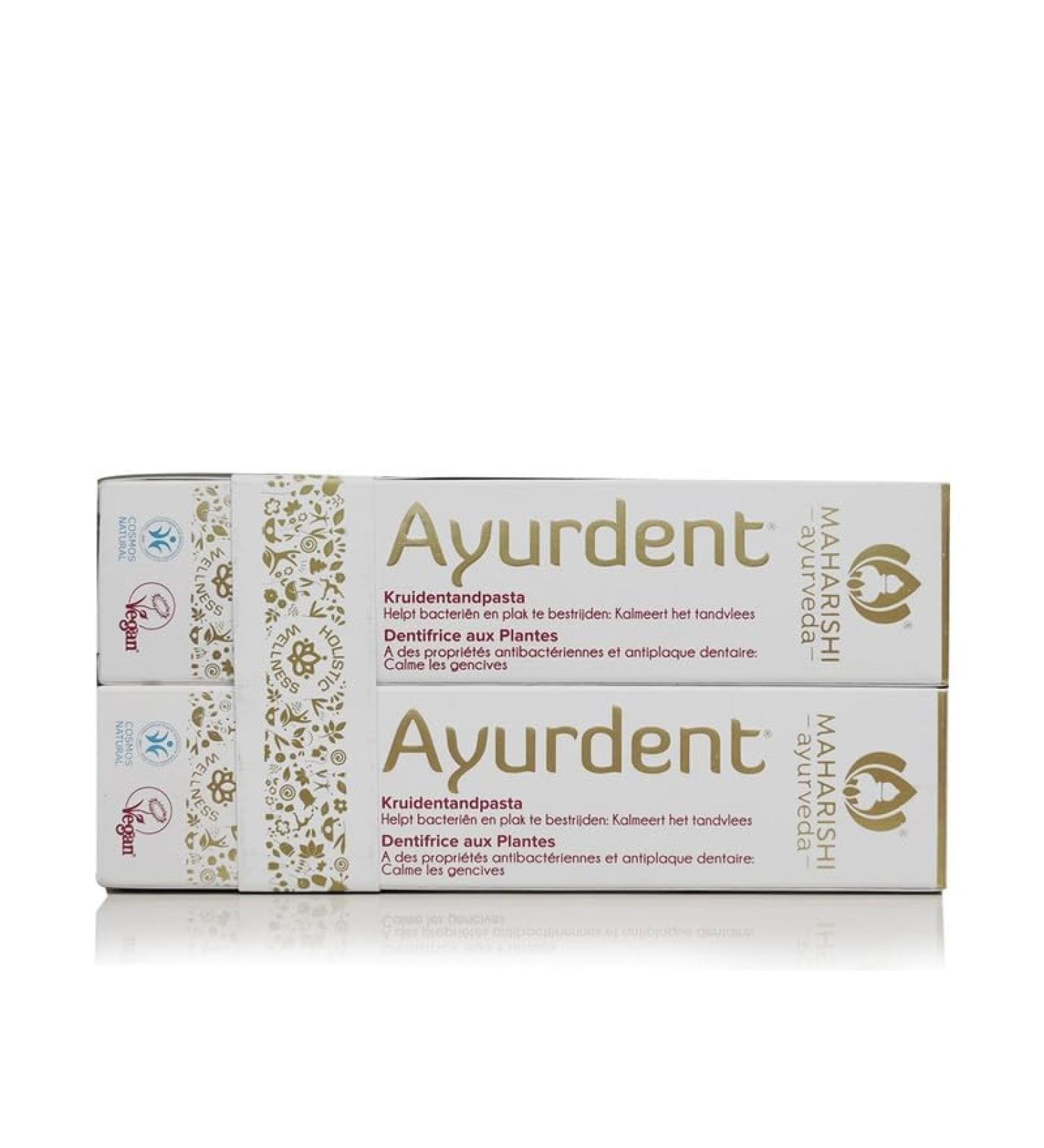 Maharishi Ayurveda Ayurdent Classic Ayurvedic toothpaste without chemical foaming agents and fluoride helps fight bacteria and plaque pleasant fresh feeling 75ml set of 2 - Buy Online on GoSupps.com