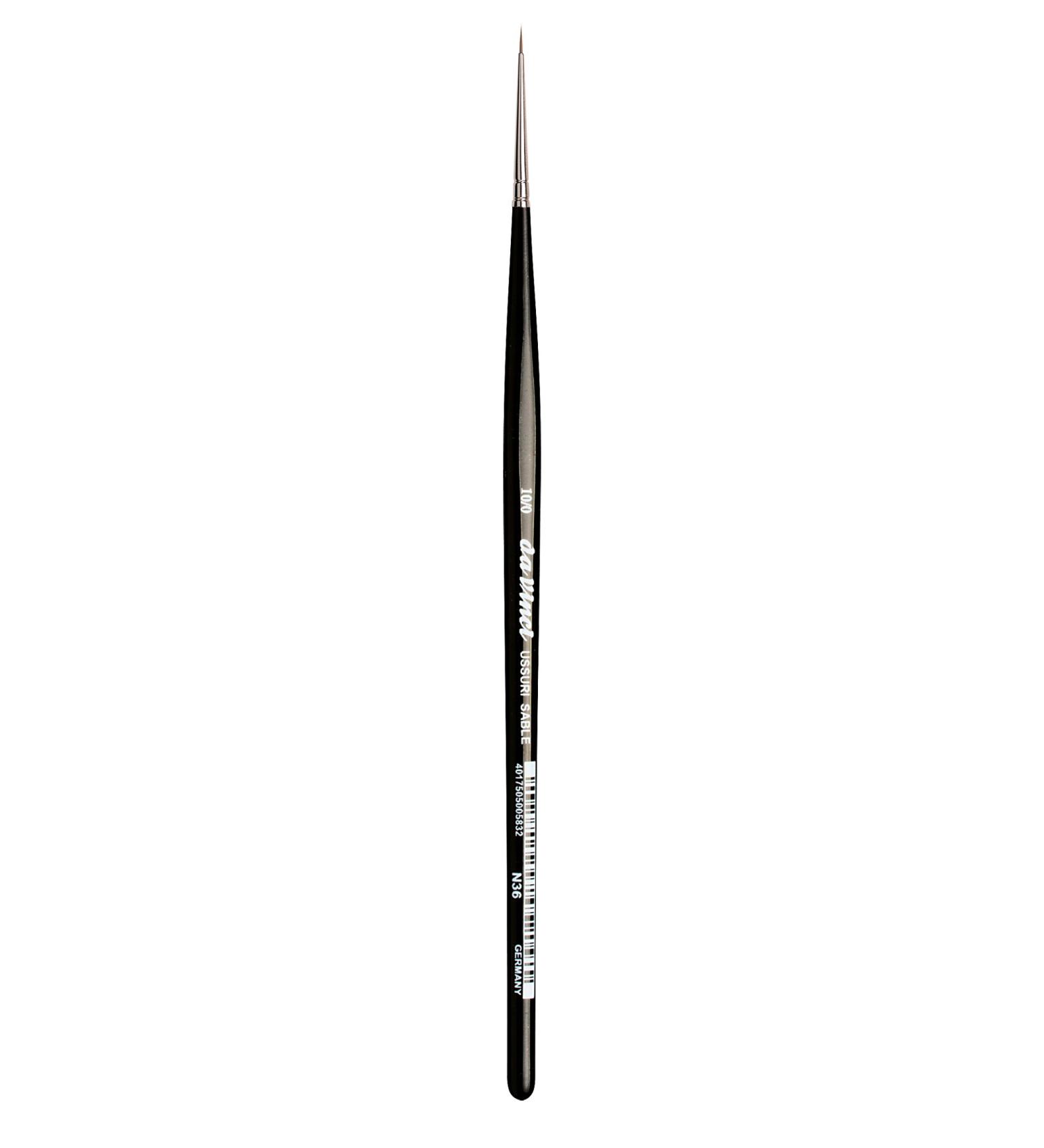 da Vinci Watercolor Series 36 Paint Brush  Round Russian Red Sable with Black Handle  Size 10/0 Round Size 10/0