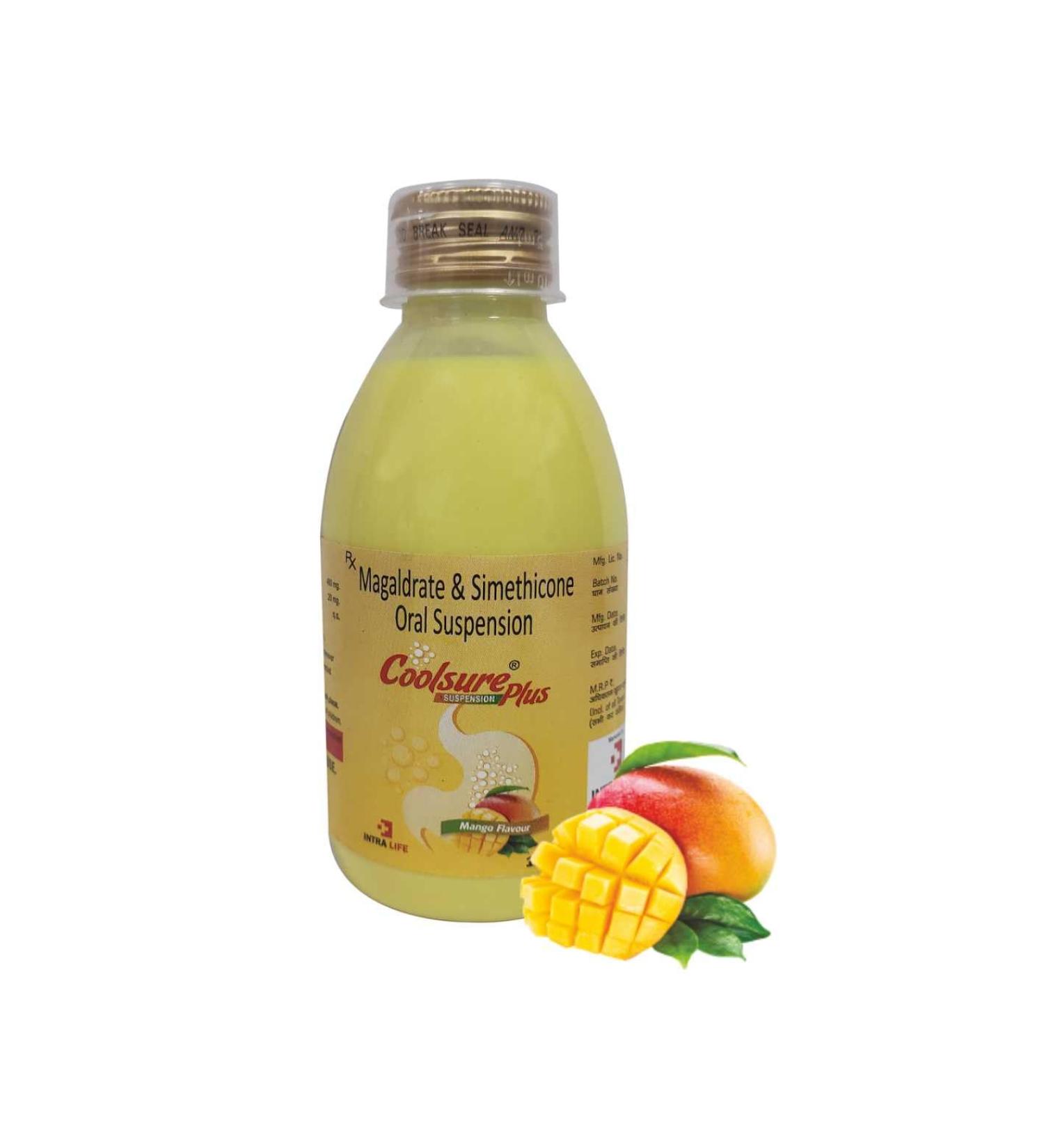 COOL-SURE-PLUS SUSP MANGO Magaldrate 400 mg + Simethicone 20 mg
