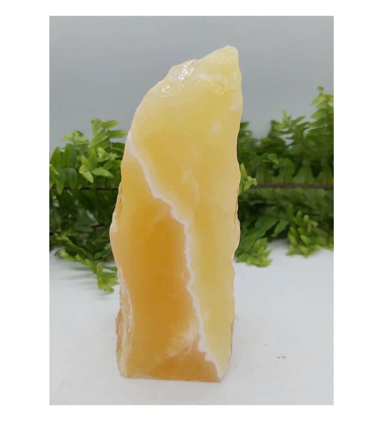 450g-500g Raw Natural Piece of Orange Calcite Crystal Love Stone Beautiful - Buy Online on GoSupps.com