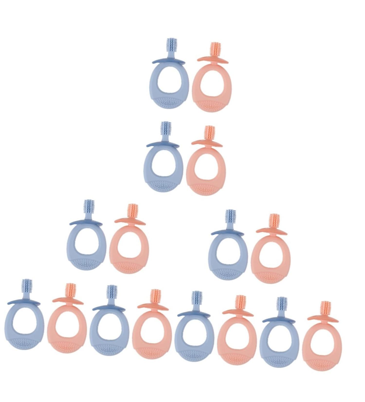 Tovinanna 16-Pack Silicone Baby Toothbrushes - Toddler Oral Care & Molar Toys with Pacifier Design - Buy Online on GoSupps.com