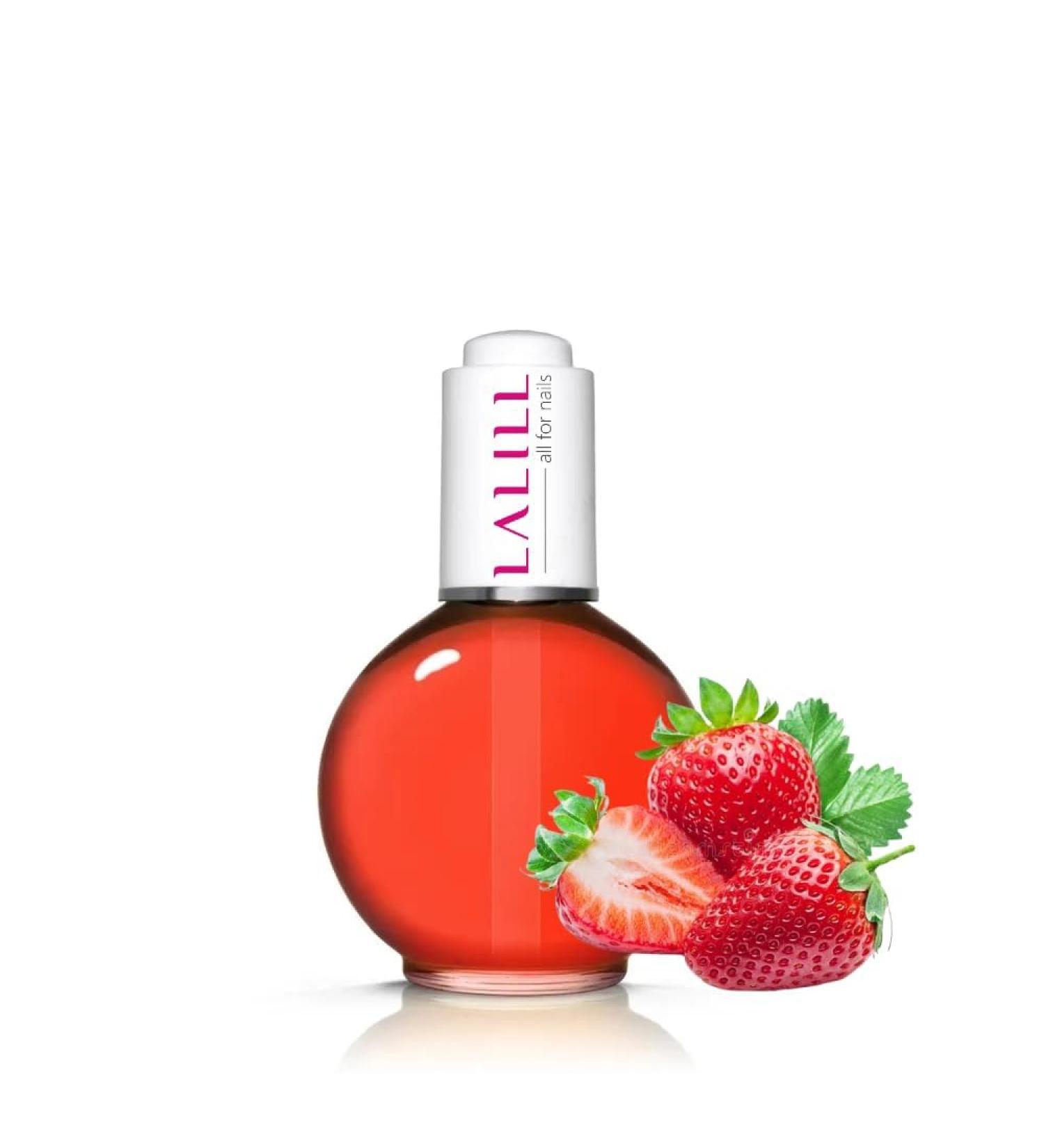 Lalill Nail Cuticle Oil 75ml - Vegan Strawberry Nail Care Oil for Healthy Nails & Skin - Spa Manicure & Nail Design Essential - Easy Pipette Application - Buy Online on GoSupps.com