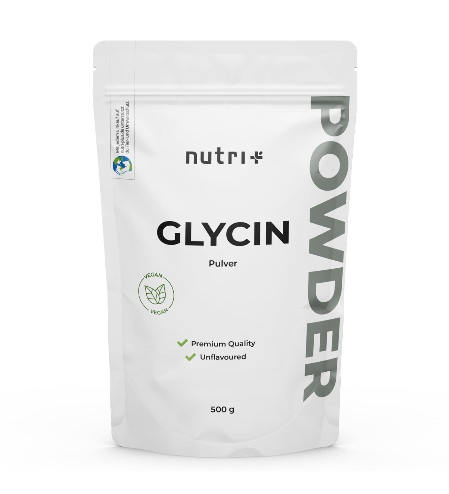 Nutri + Glycine Powder 500g | Vegan Amino Acid Supplement | High Dose Sugar Substitute Without Additives - Buy Online on GoSupps.com
