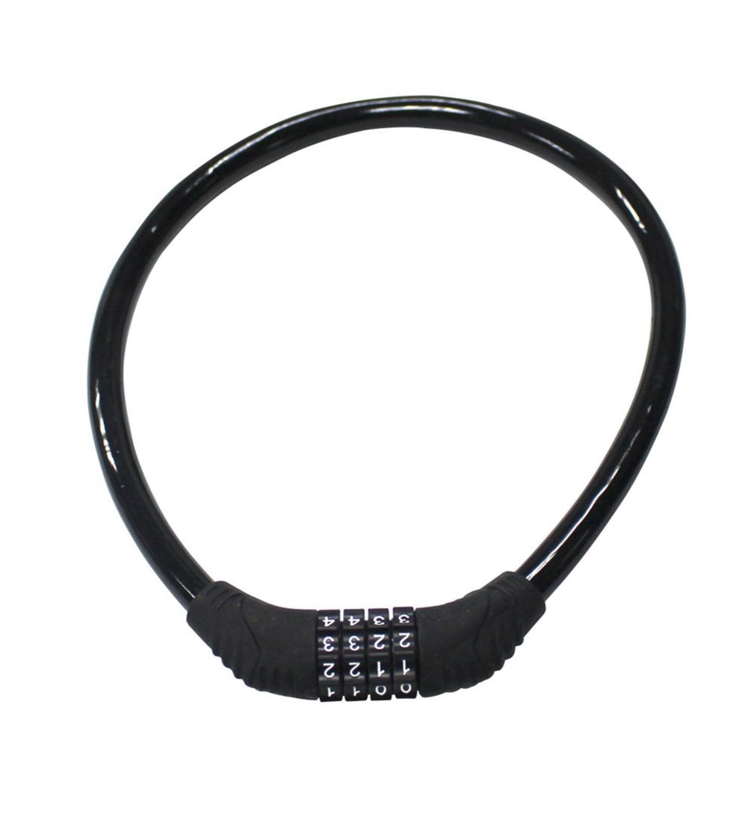 Sanwo Security Bike Lock - 4 Digit Resettable Combination Cable Lock for Bicycle - 2ft x 1/2in - Black - Buy Online on GoSupps.com