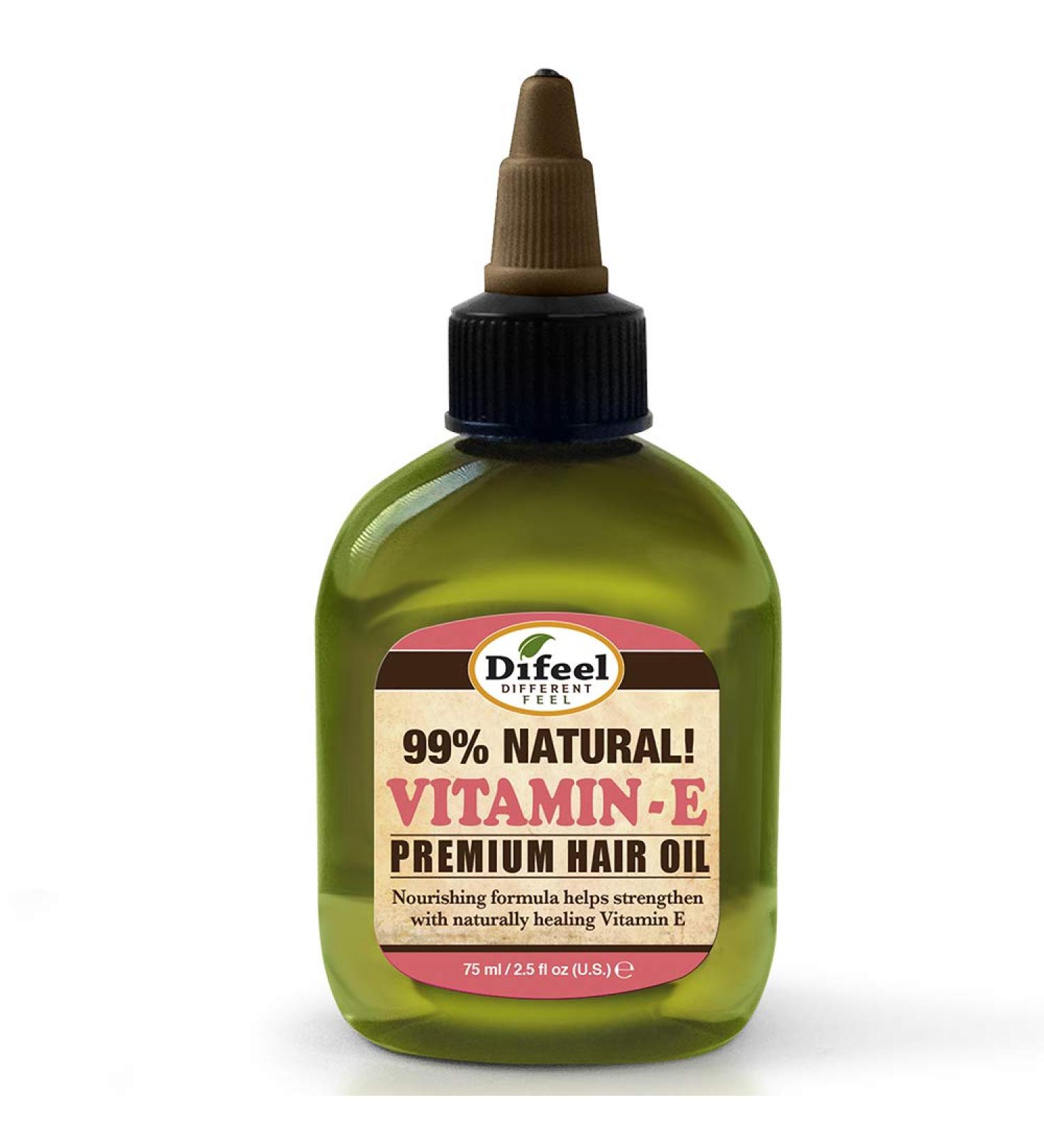 Difeel Premium Natural Hair Oil with Vitamin E - 2.5 oz - Buy Online on GoSupps.com