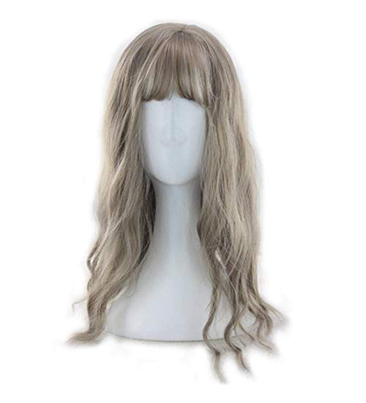 BGHJUE Lady Long Curly Hair Wig - Soft Greenwood Gray Wave Air Buns for Sister Harajuku Style - International Shipping Available - Buy Online on GoSupps.com