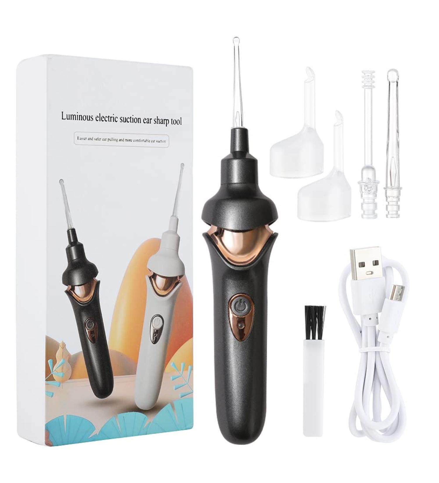 Child Silicone Electric Ear Scoop 5-in-1 Safety Painless Earwax Remover - Cordless Vacuum Ear Wax Cleaning Tool - Buy Online on GoSupps.com