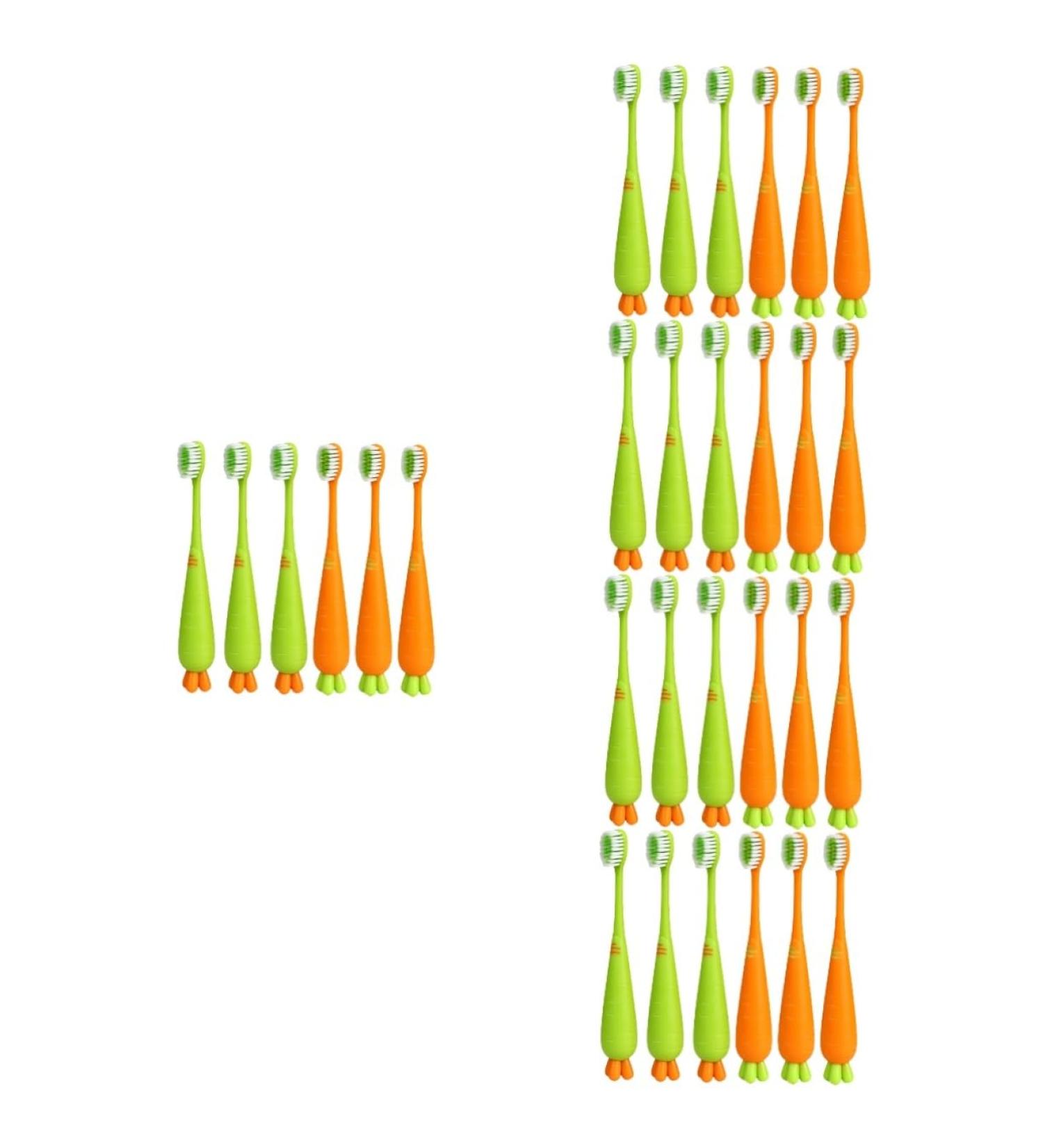 Beaupretty 30 Pack Carrot Toothbrushes for Kids - Bulk Manual Travel Toothbrushes - Beautiful Children's Oral Care Tools - Buy Online on GoSupps.com