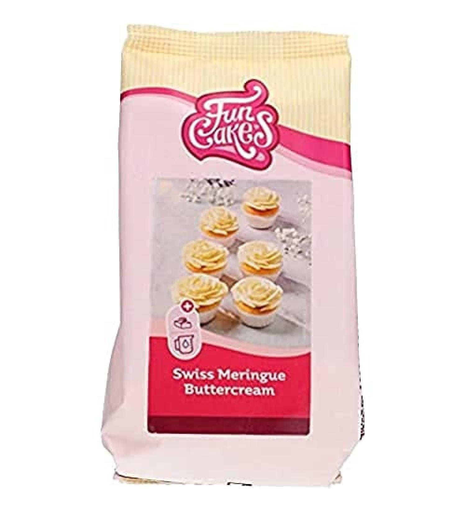 FunCakes Mix for Swiss Meringue Buttercream: Easy to Use Creamy Perfect for Cake Decorating Covering and Filling Topping on Cupcakes. 400 g.