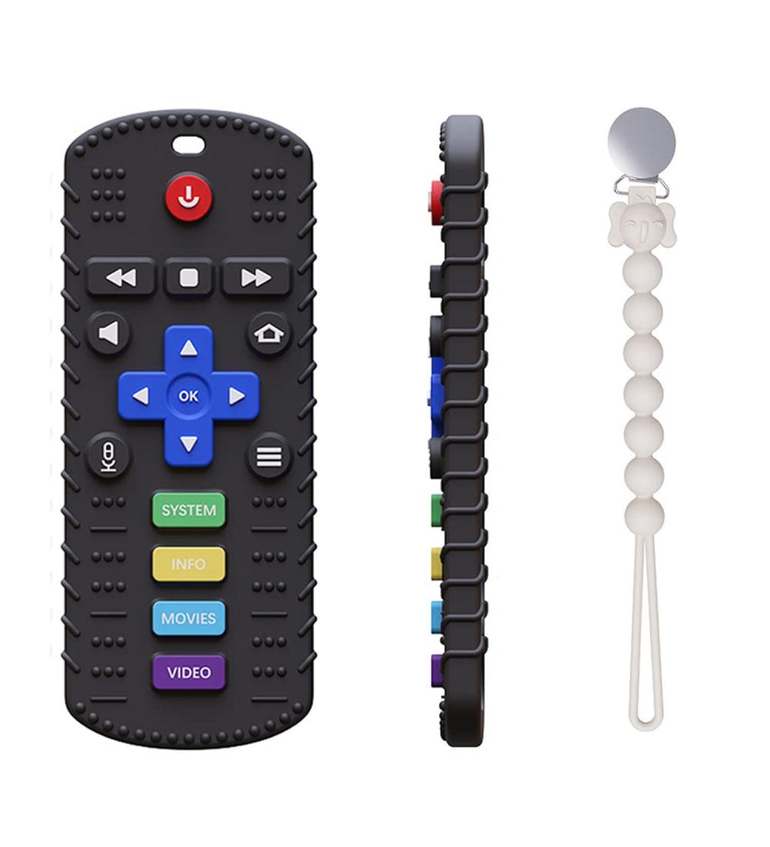 Silicone Baby Teething Toy - Remote Control Shape Chew Toy for Babies Over 6 Months (Black) - Buy Online on GoSupps.com