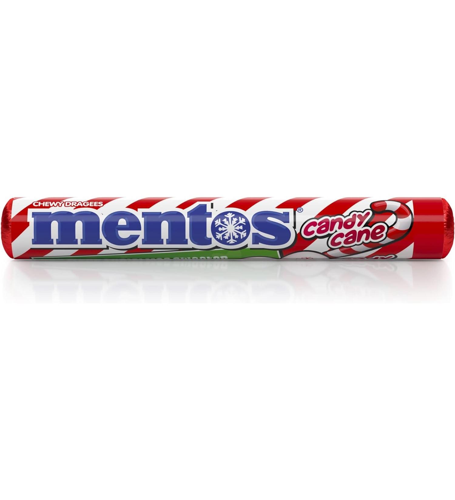 Mentos Christmas Sweets - Chewy Vanilla Mint Candy Cane Pack of 9 (3 x 3 Multipack)