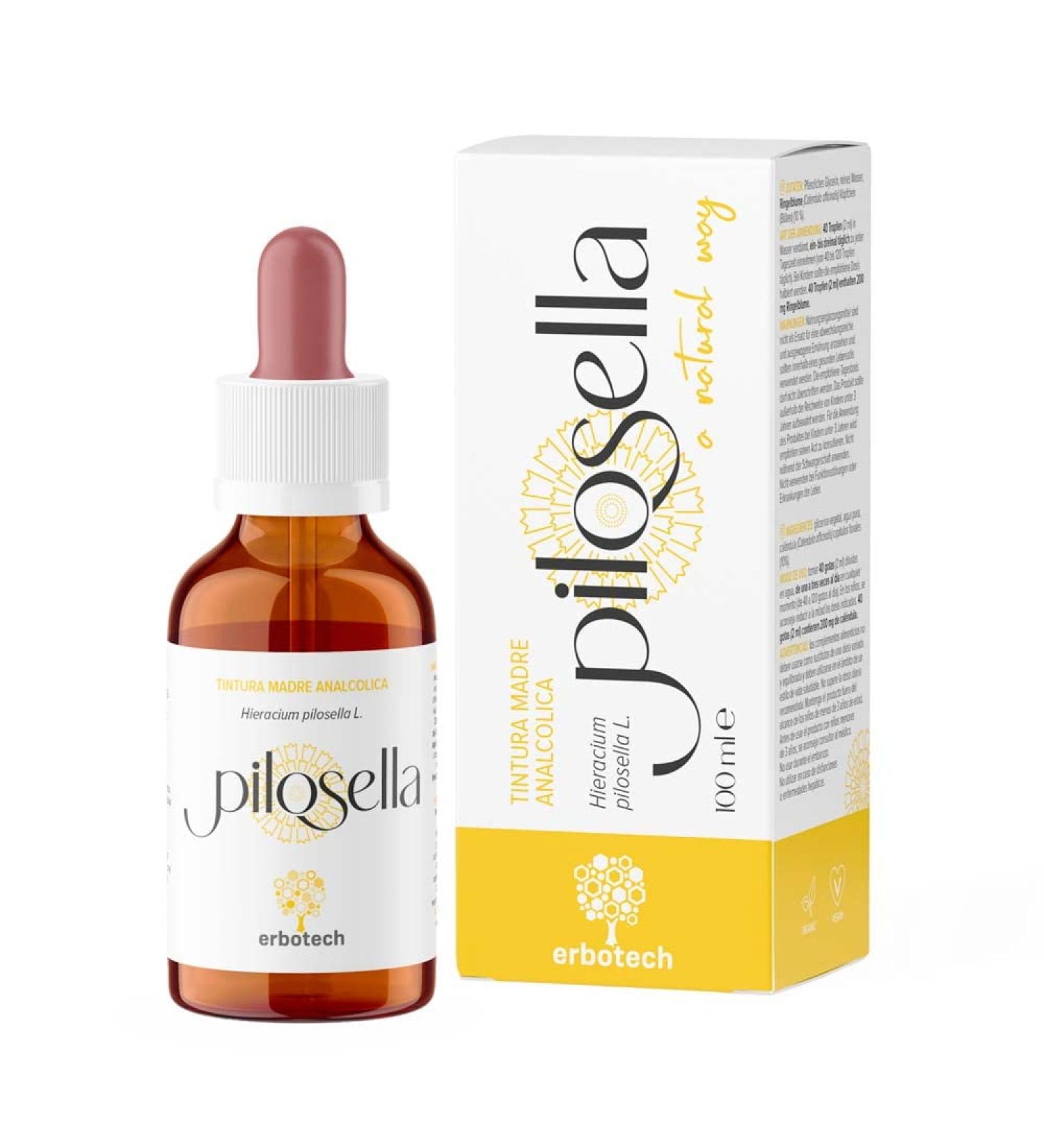 ERBOTECH Pilosella Mother Tincture Alcohol-Free Mother Tincture for Dilute in Water Vegan Not Derived from Plants - Buy Online on GoSupps.com