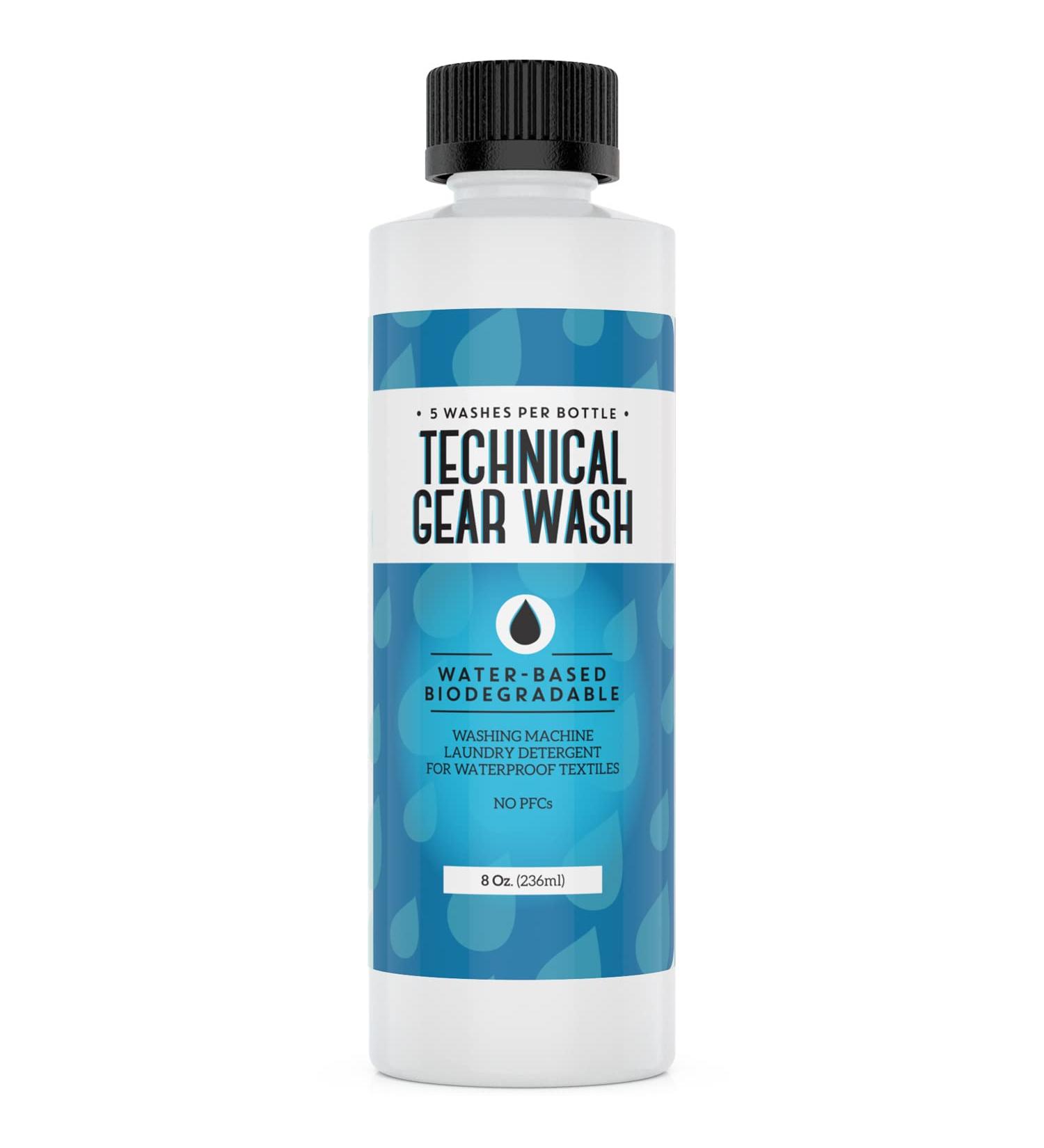 Technical Gear Wash - 5 Loads Concentrated Detergent for DWR Clothing | Safe & Effective Water Repellent Wash | USA Made 8 oz - Buy Online on GoSupps.com