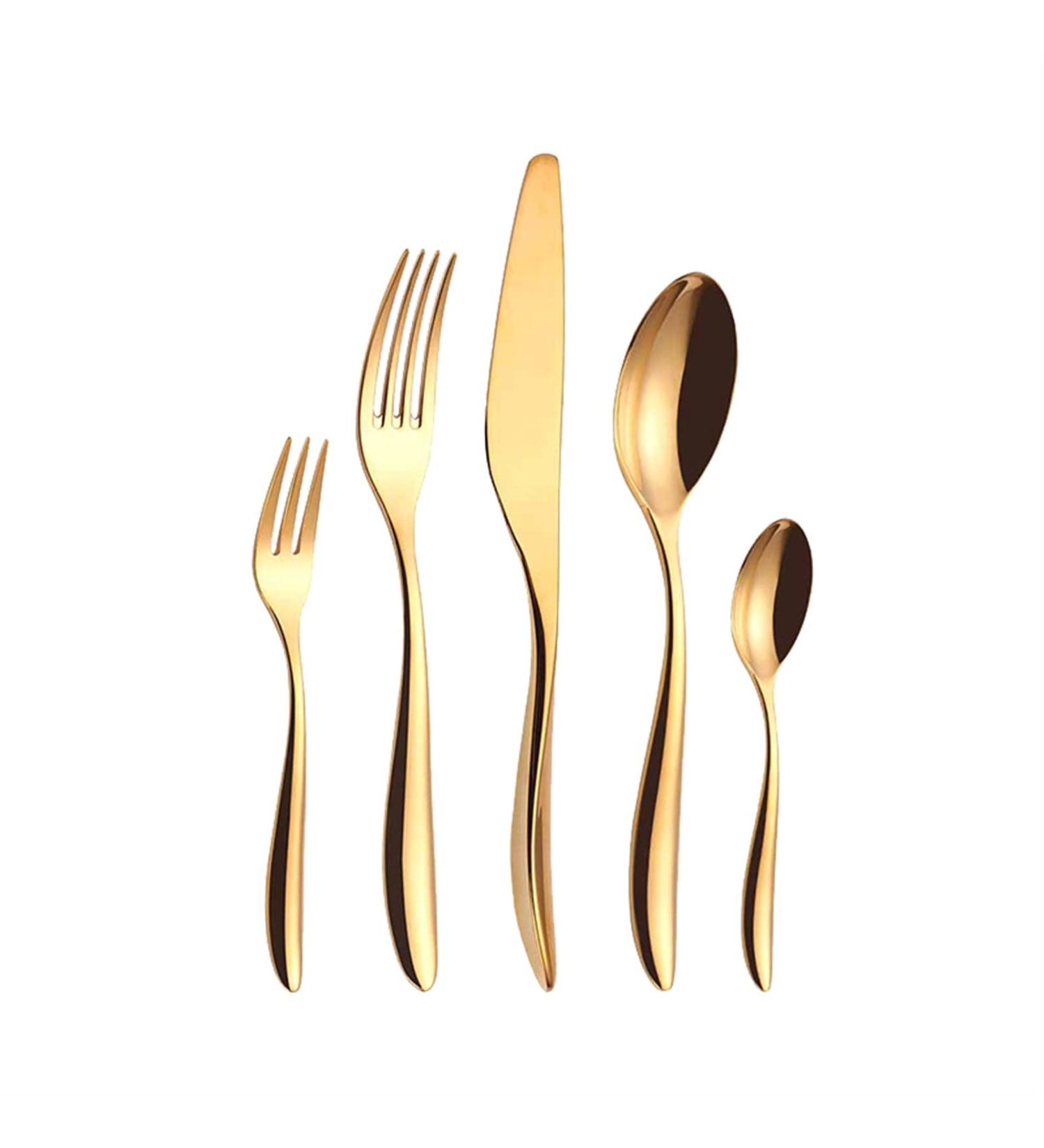 Flatware Sets Gold Knife Fork Spoon Set Cutlery Tableware Stainless Steel Dinnerware Set Luxury Flatware Set Zero Waste Kitchen Device Sets (Color : 5PCS) - Buy Online on GoSupps.com