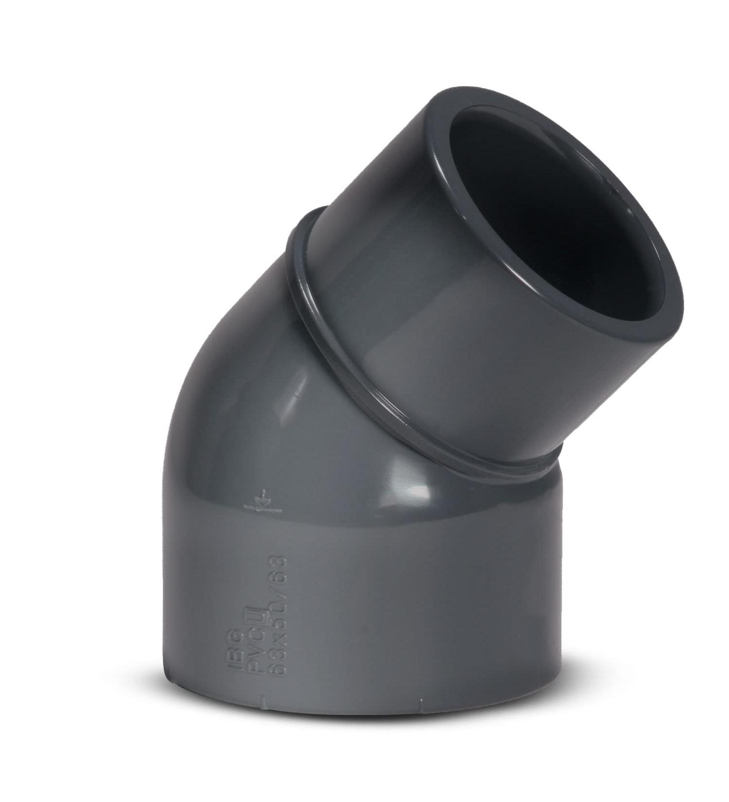 Paradies Pool PVC Fitting Angle 45 - 63 mm Adhesive Sleeve & 50/63 mm Nozzle | Quality European Pool Accessories - Buy Online on GoSupps.com