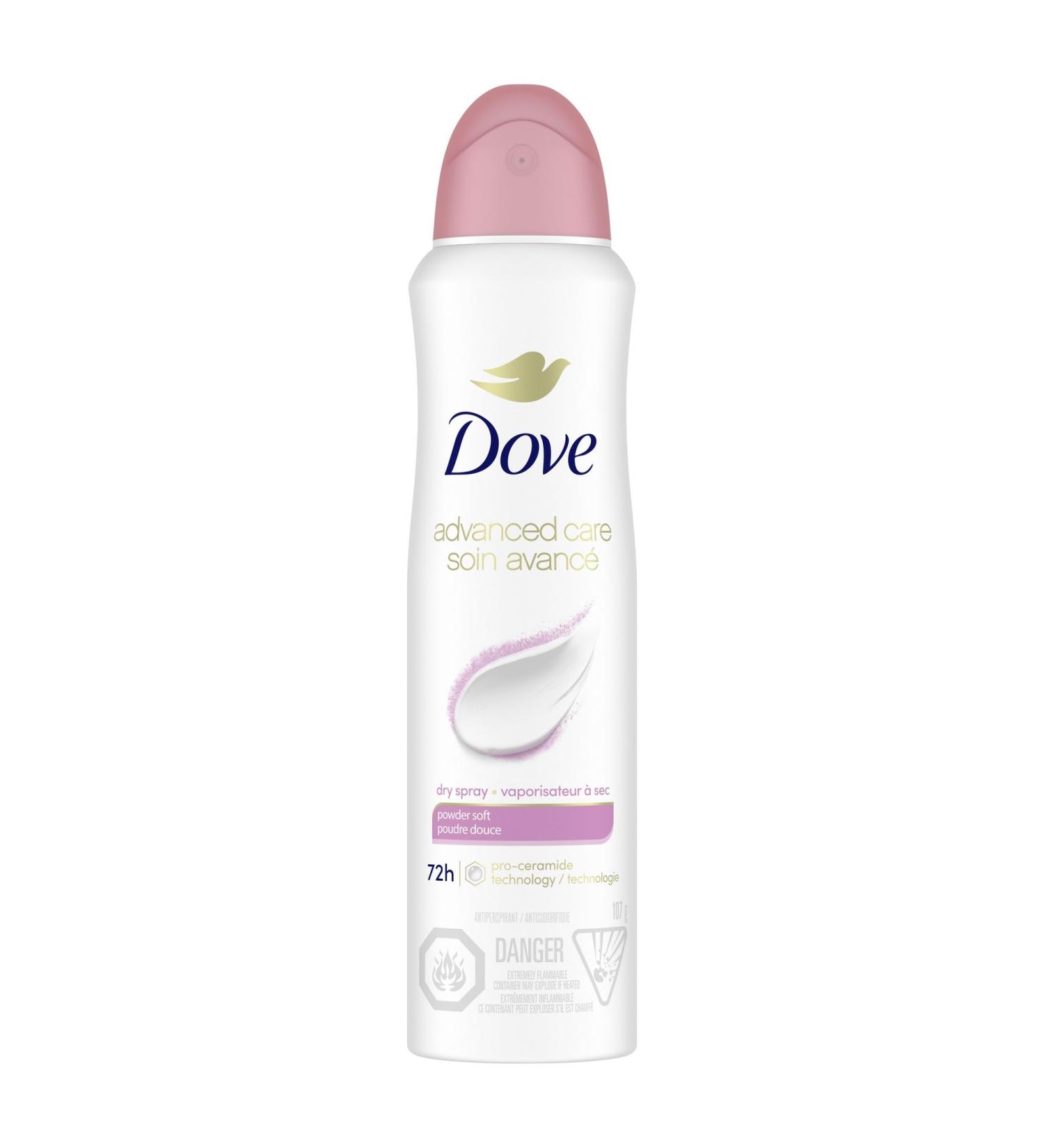 Dove Advanced Care Dry Spray Antiperspirant Deodorant for Women Powder Soft Scent Pro-Ceramide Technology for Soft Resilient Skin 107 g - Buy Online on GoSupps.com